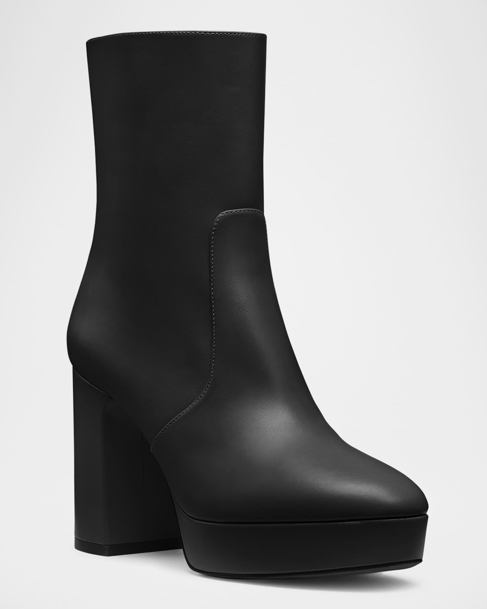 Stuart Weitzman Dayna Leather Platform Booties Neiman Marcus