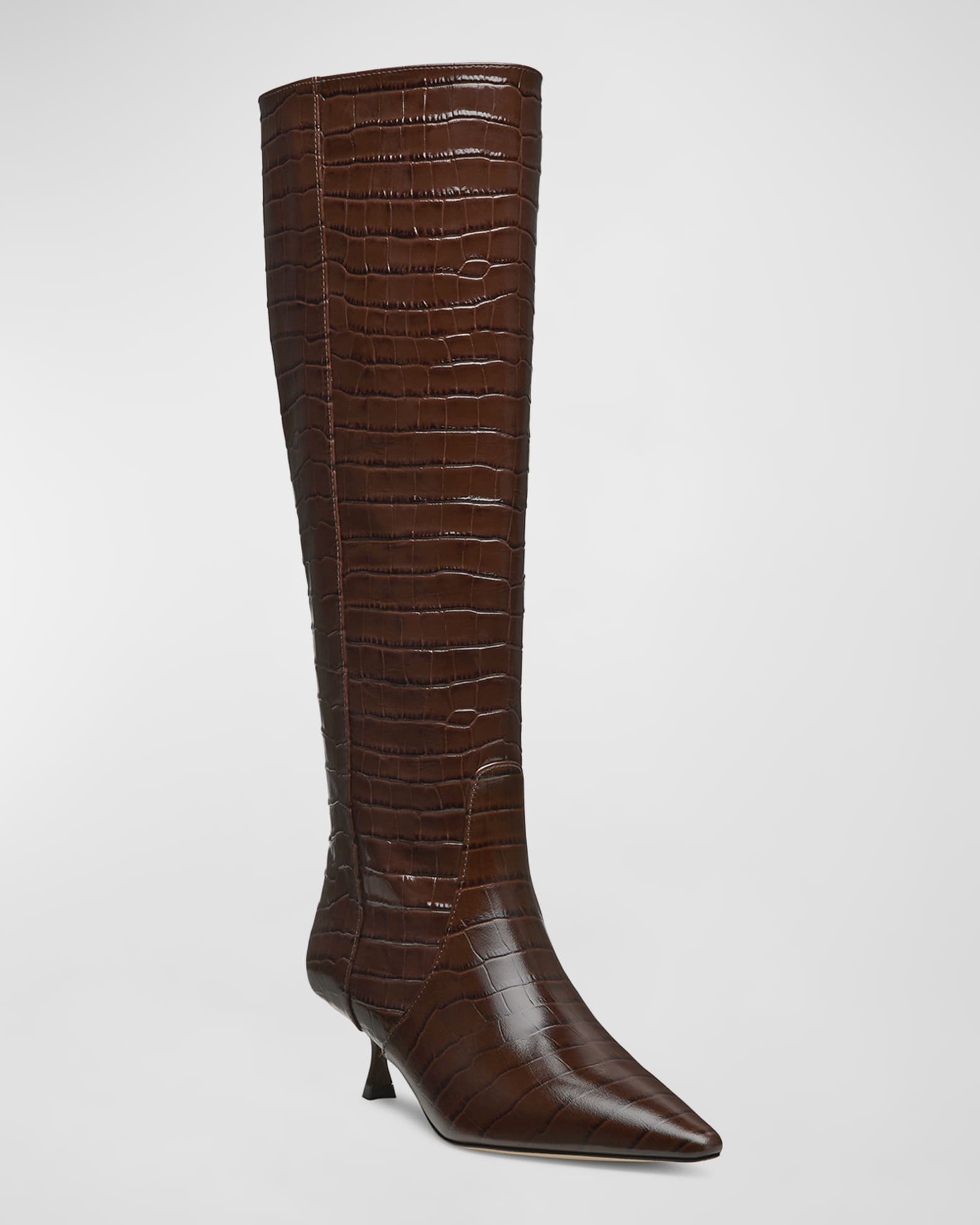 Naomi Tall Croco Kitten Boots 1