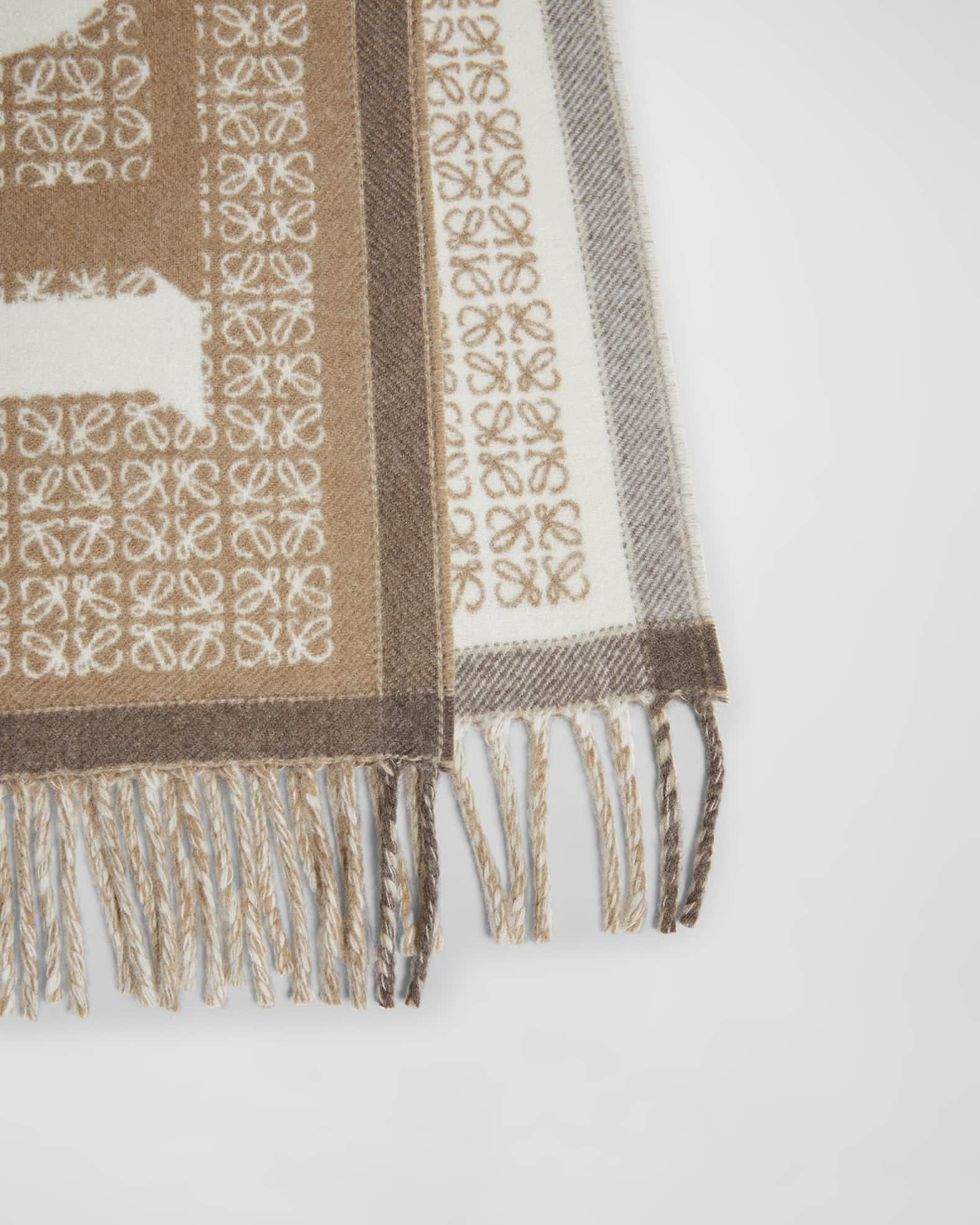 【LOEWE 】Love jacquard scarf in wool and cashmere Loewe Love jacquard scarf in wool and cashmere | REVERSIBLE