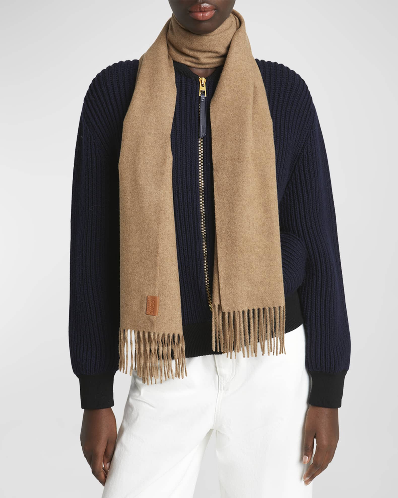 Fringed Cashmere Scarf  1