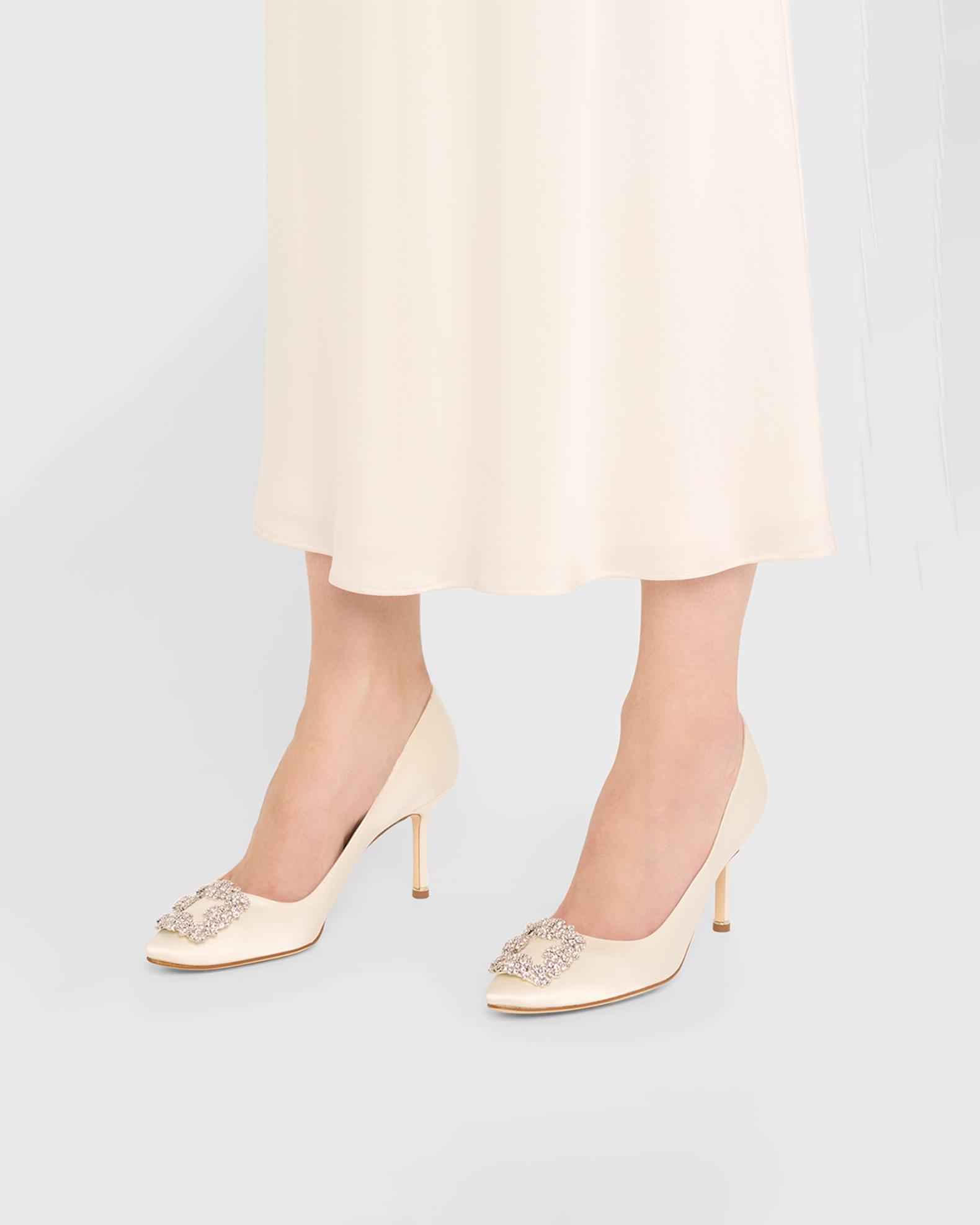 Manolo Blahnik Hangisi Satin Buckle Pumps | Neiman Marcus