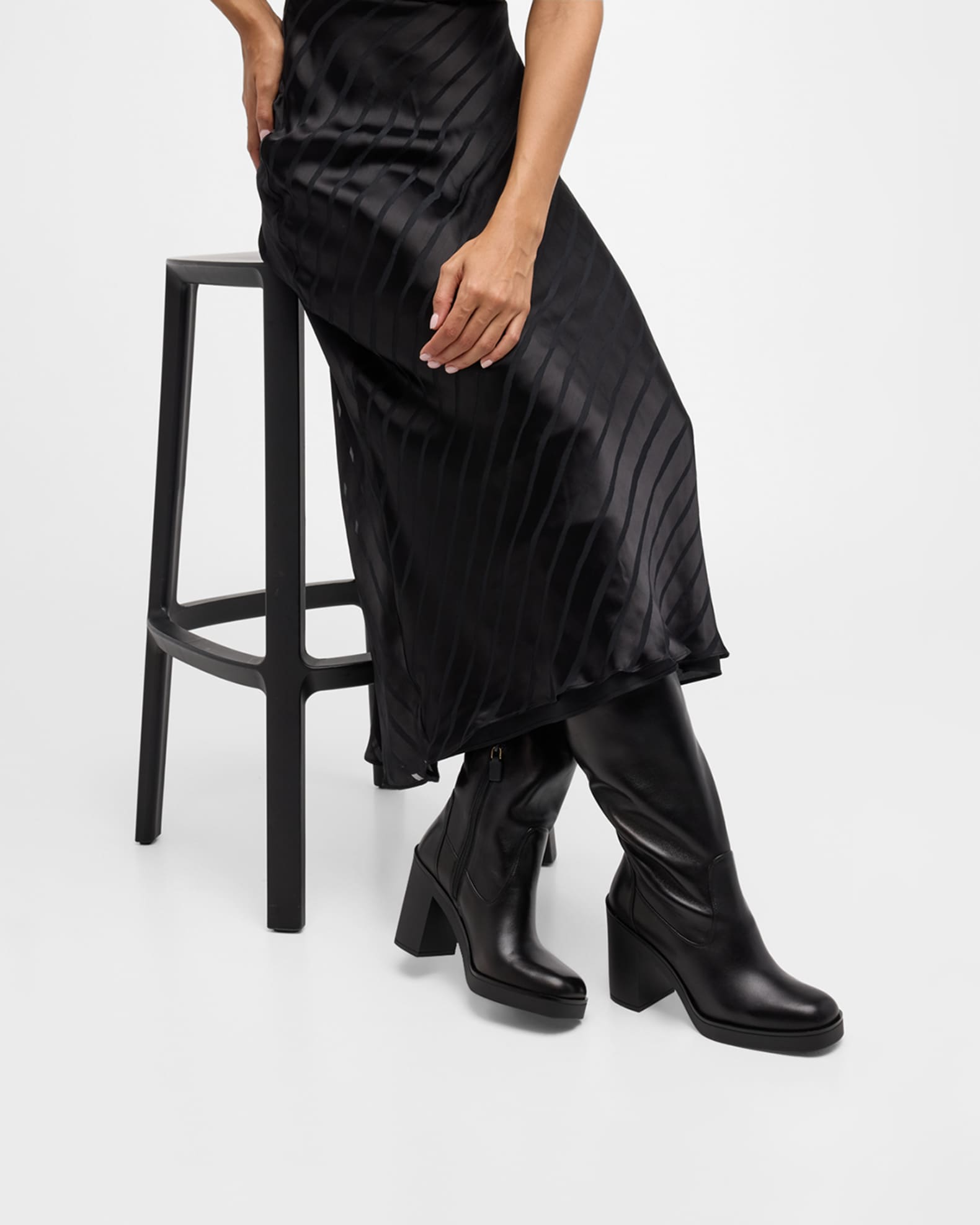 Bethenny Leather Knee Boots