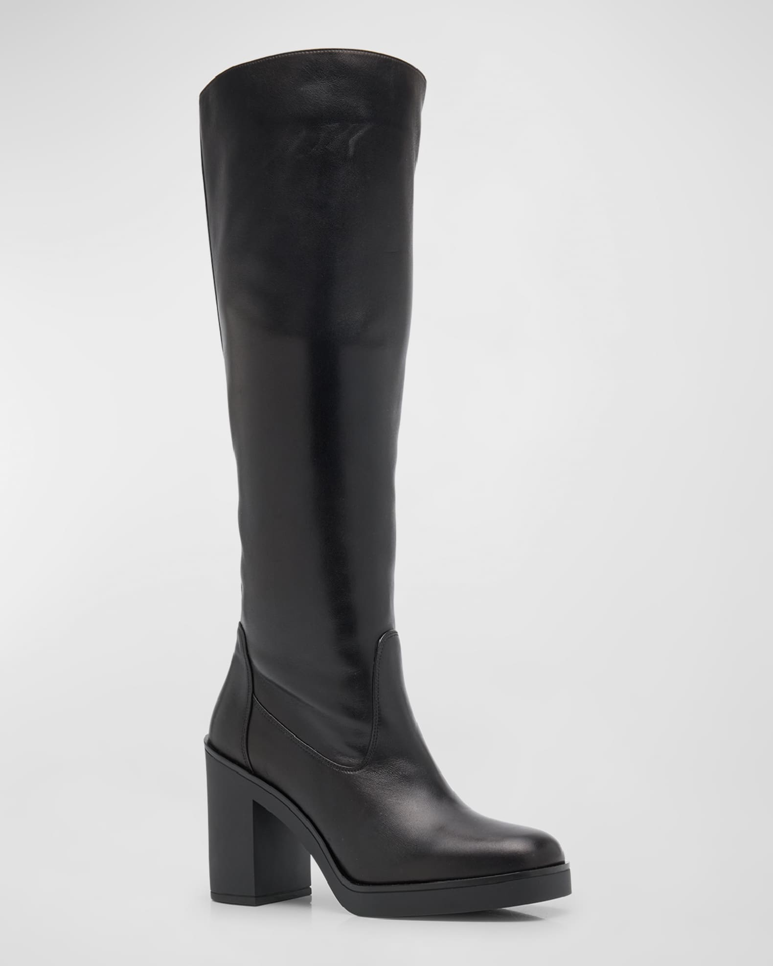 Stuart Weitzman Bethenny Leather Knee Boots Neiman Marcus