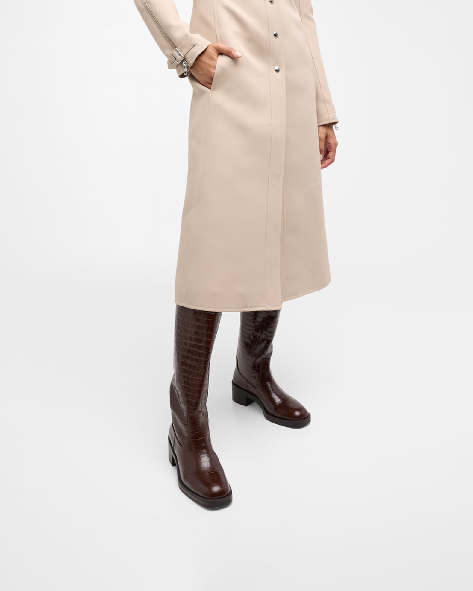 Kaia Croco Knee Boots