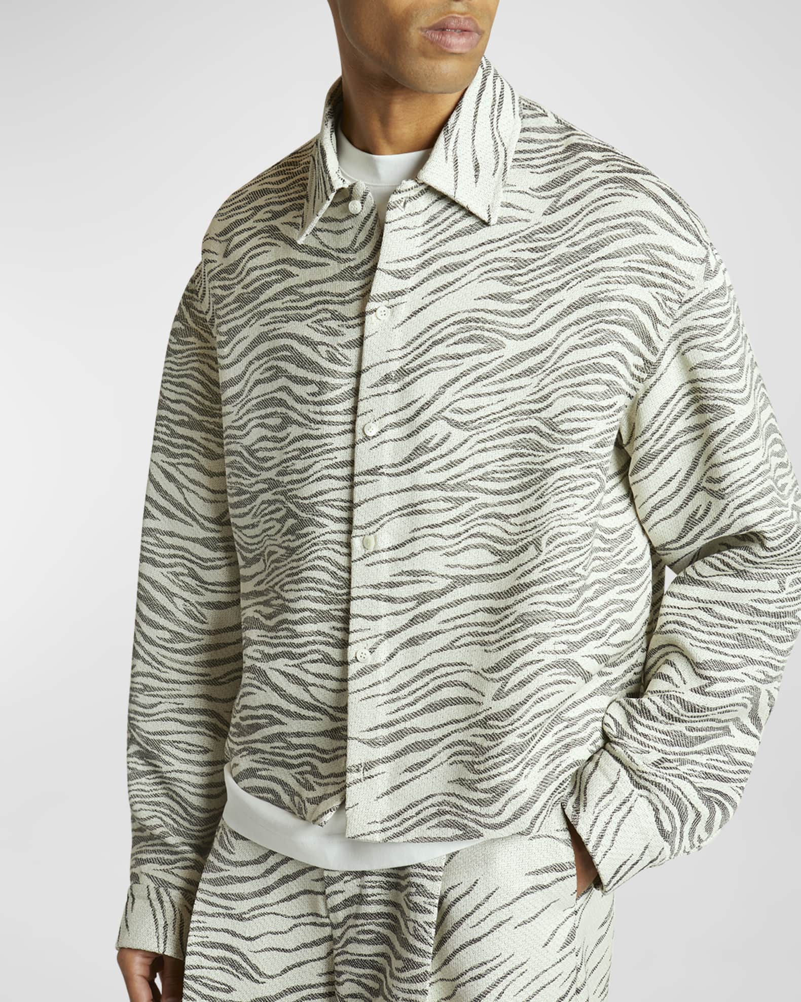 高評価レビュー Sport Boxy Jacquard Zebra Men's Jacquemus Shirt Marcus Neiman | トップス