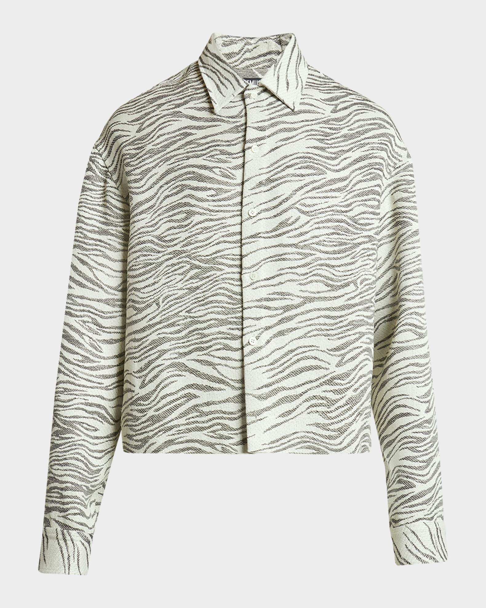 【正規通販】 Jacquard Zebra Men's Jacquemus Boxy Marcus Neiman | Shirt Sport トップス