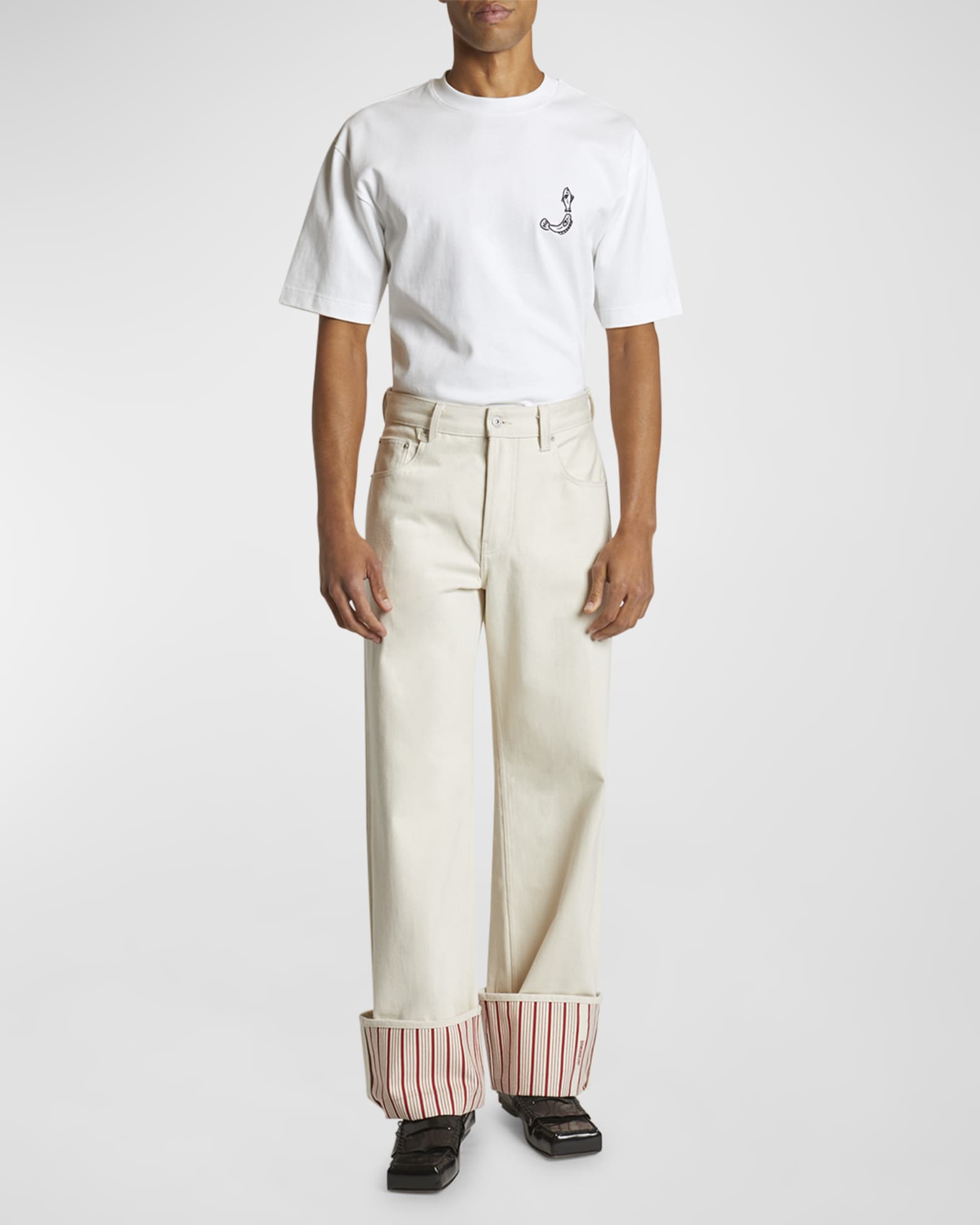 Jacquemus Men's Le De Nimes Wide-Leg Jeans | Neiman Marcus
