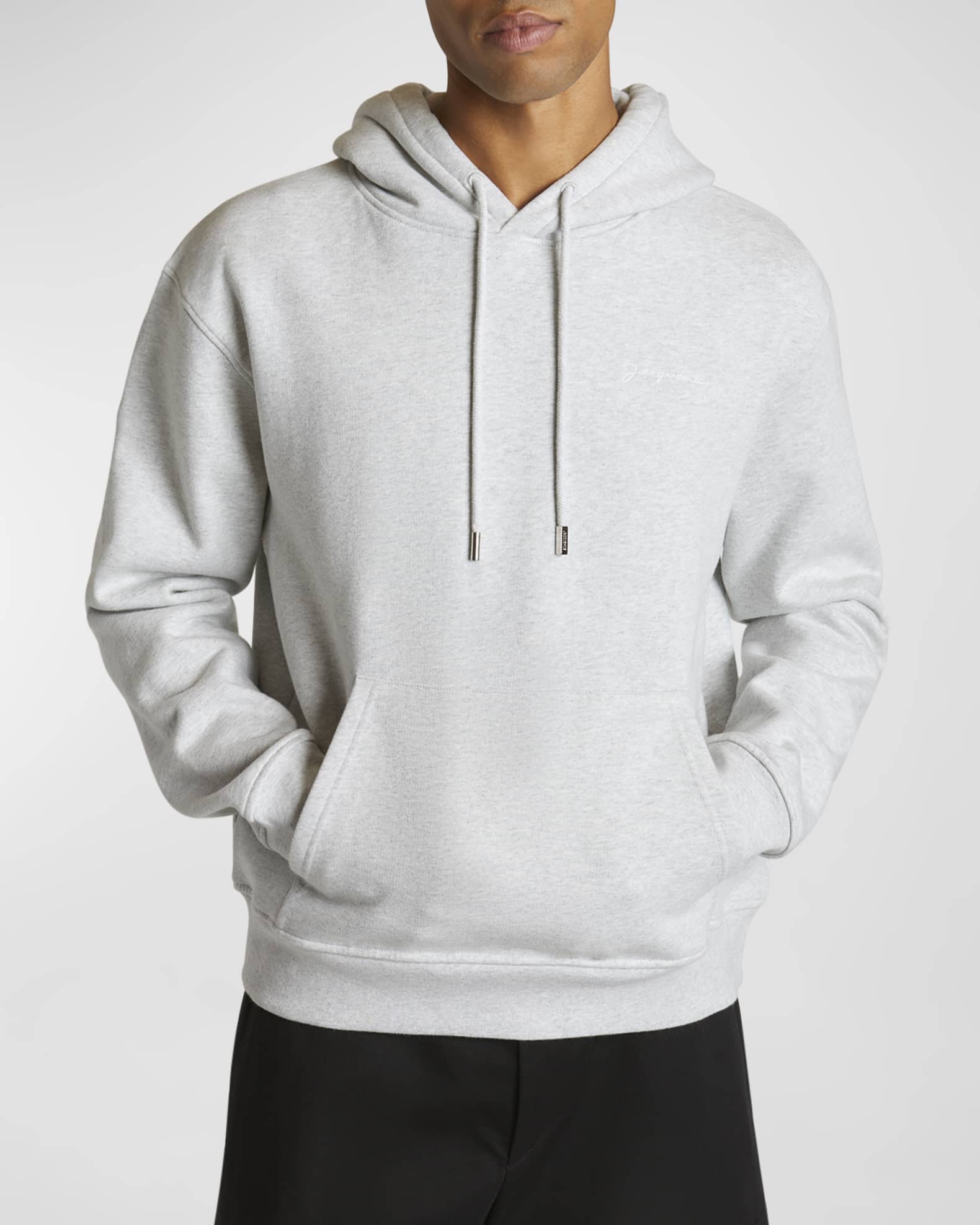 パーカー・フーディ Jacquemus Grosgrain Logo Sweatshirt Jacquemus Men's Grosgrain Logo Hoodie | Neiman Marcus