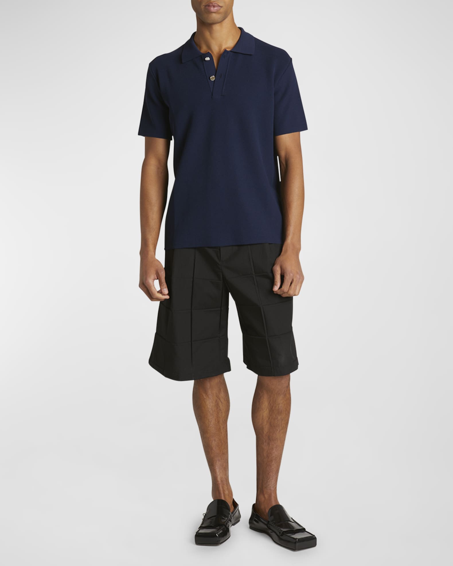 Men's Polo Shirt with Knit Logo 1