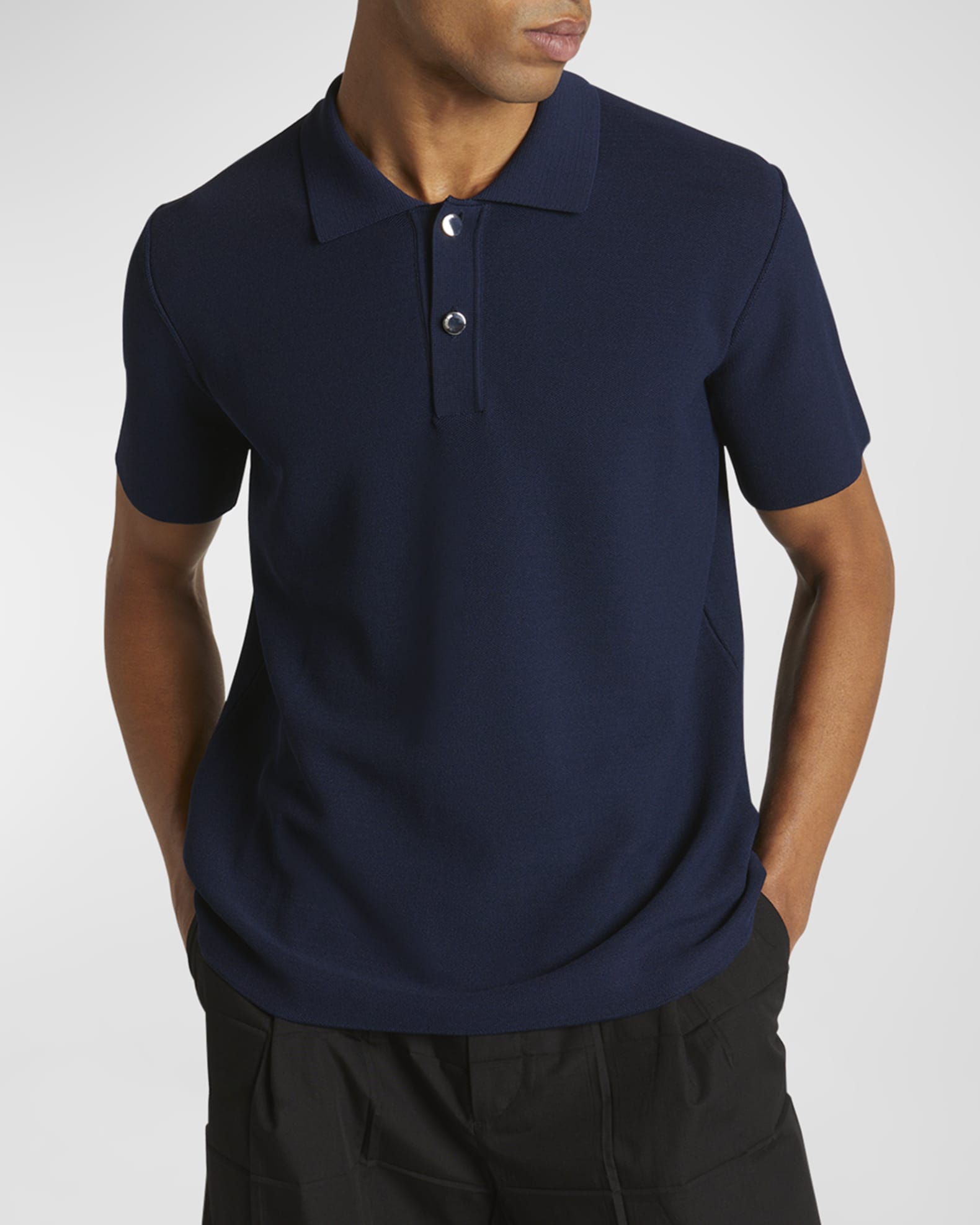 Jacquemus Men's Polo Shirt with Knit Logo | Neiman Marcus
