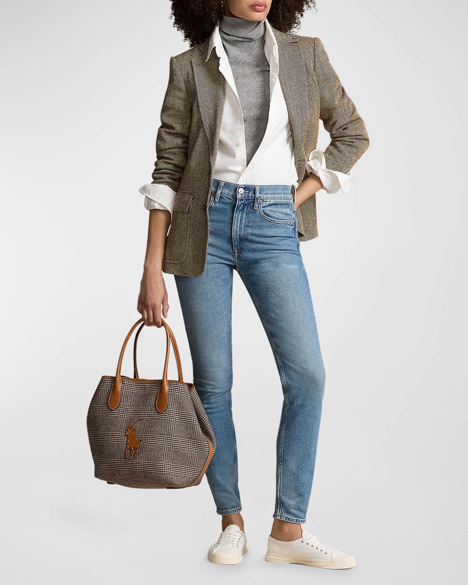Herringbone Linen-Blend Blazer 1