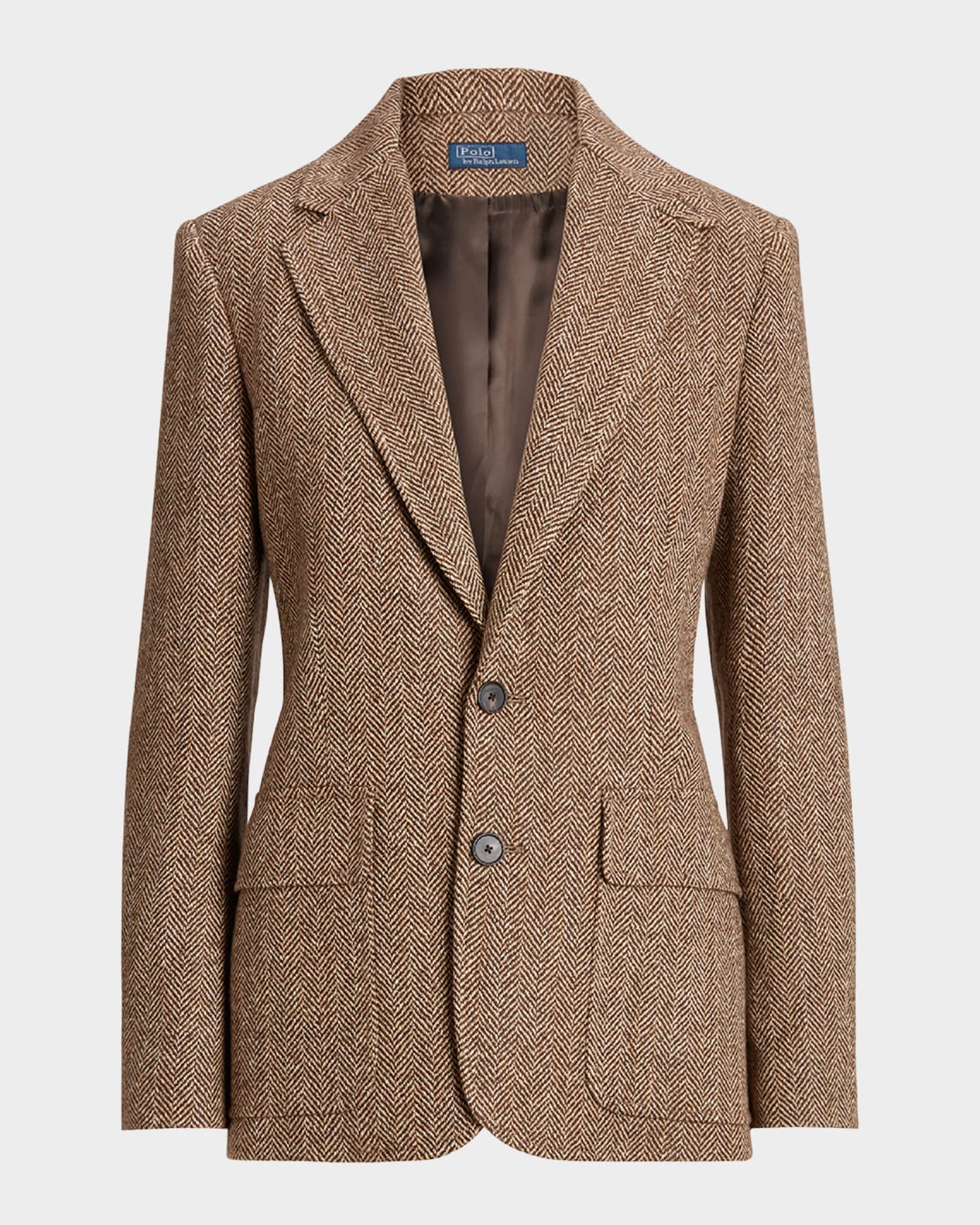 Herringbone Linen-Blend Blazer 0