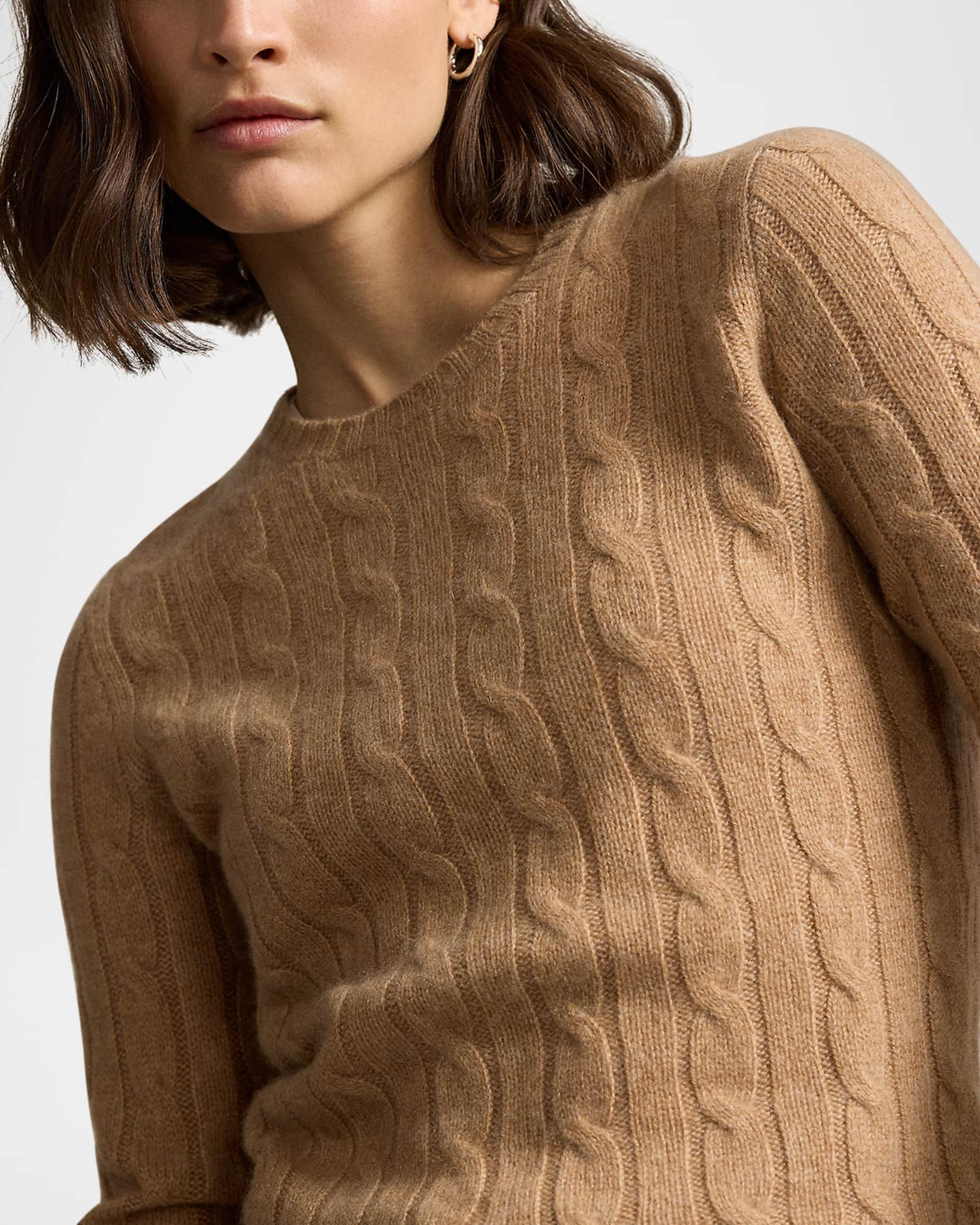 Polo Ralph Lauren Julianna Cable-Knit Cashmere Sweater | Neiman Marcus