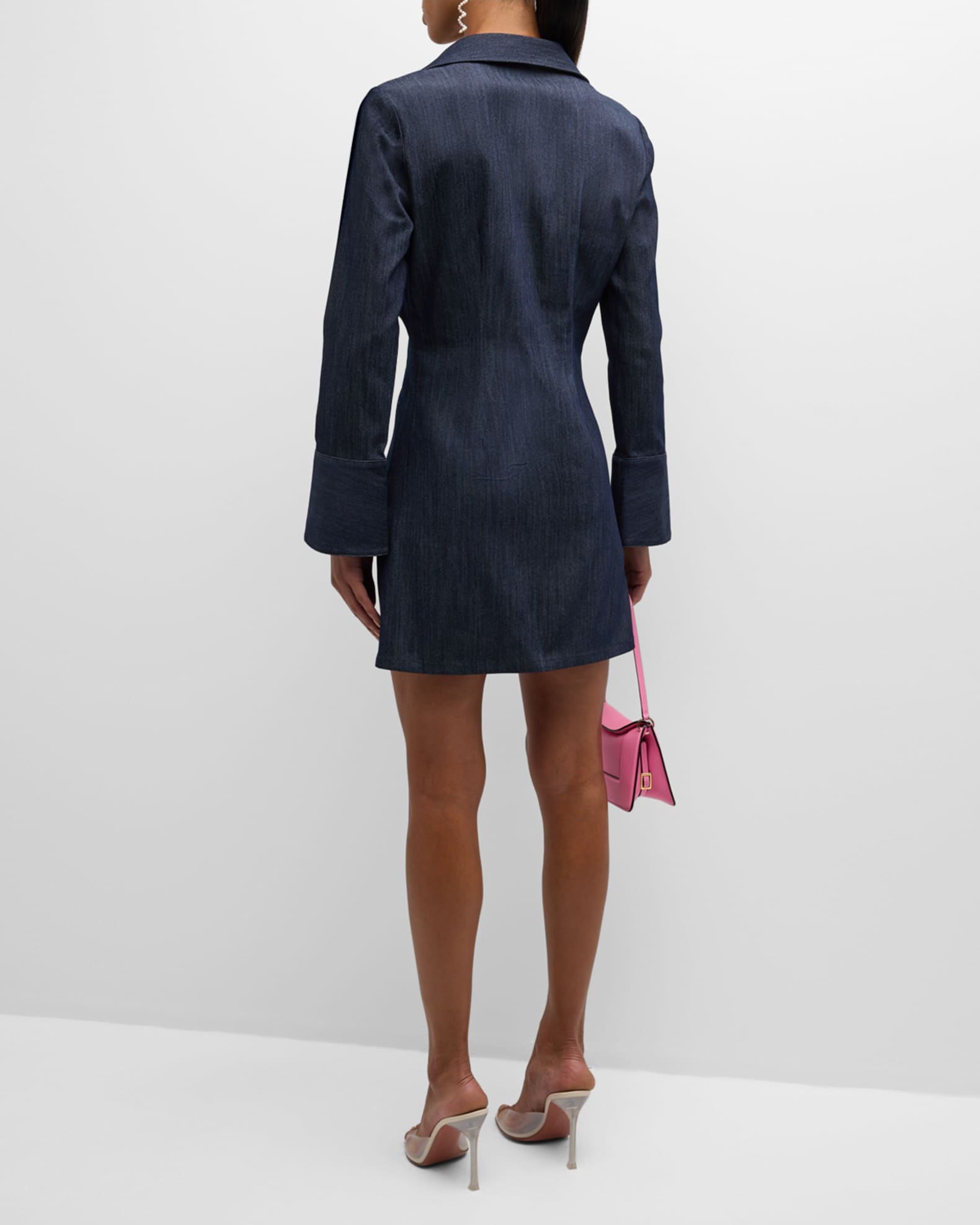 Cinq a Sept Mckenna Twisted Denim Long-Sleeve Mini Dress | Neiman