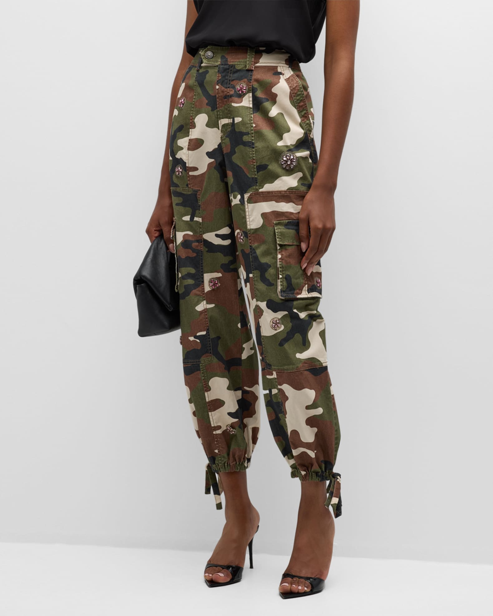 Cinq a Sept Love Camo Zola Embellished Twill Pants Neiman Marcus