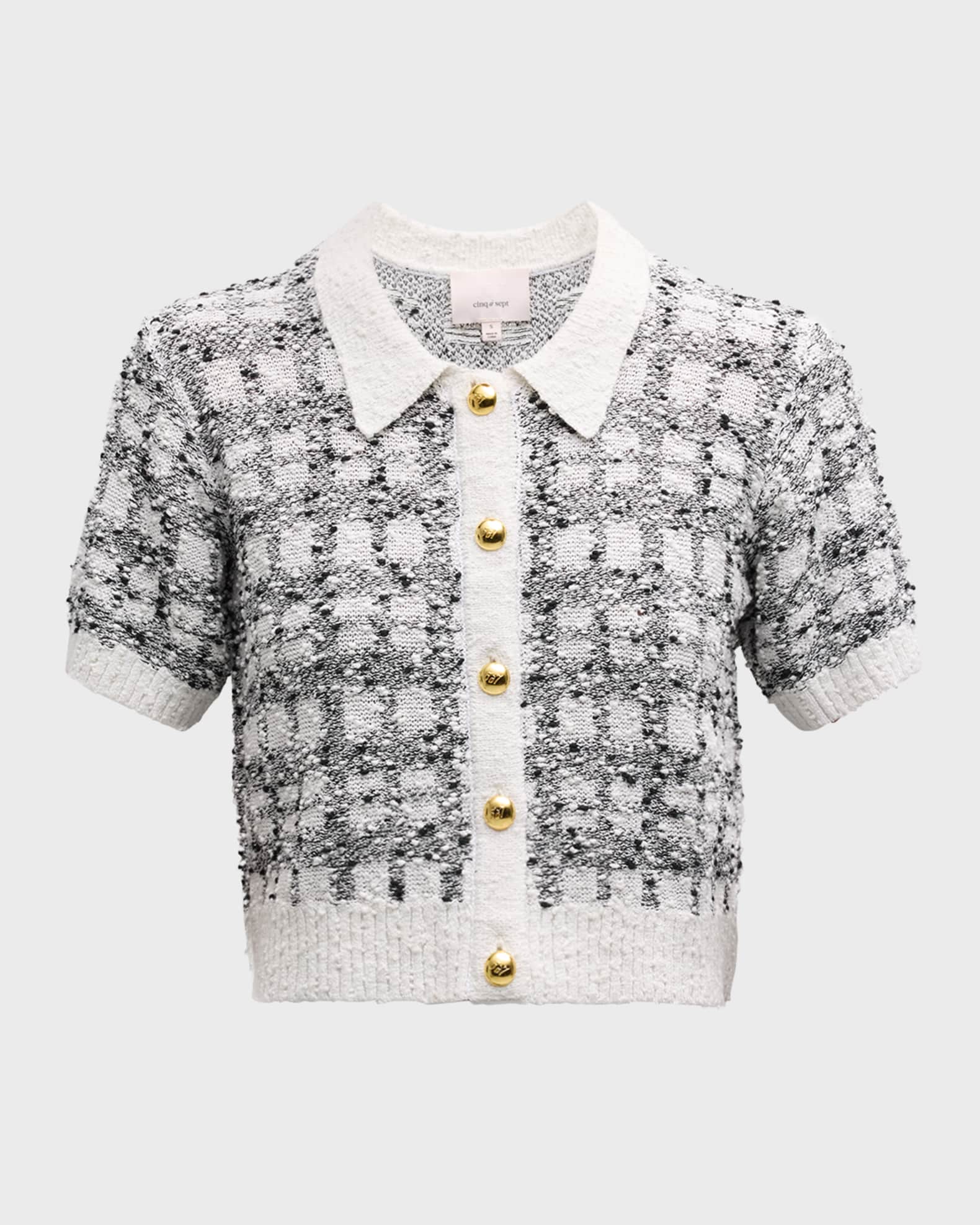 Cinq a Sept Adalee Cropped Knit Boucle Cardigan