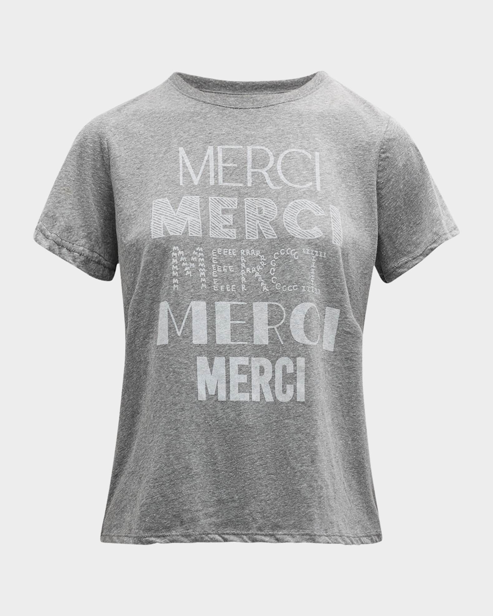 Cinq a Sept Multi Merci Print Short-Sleeve T-Shirt
