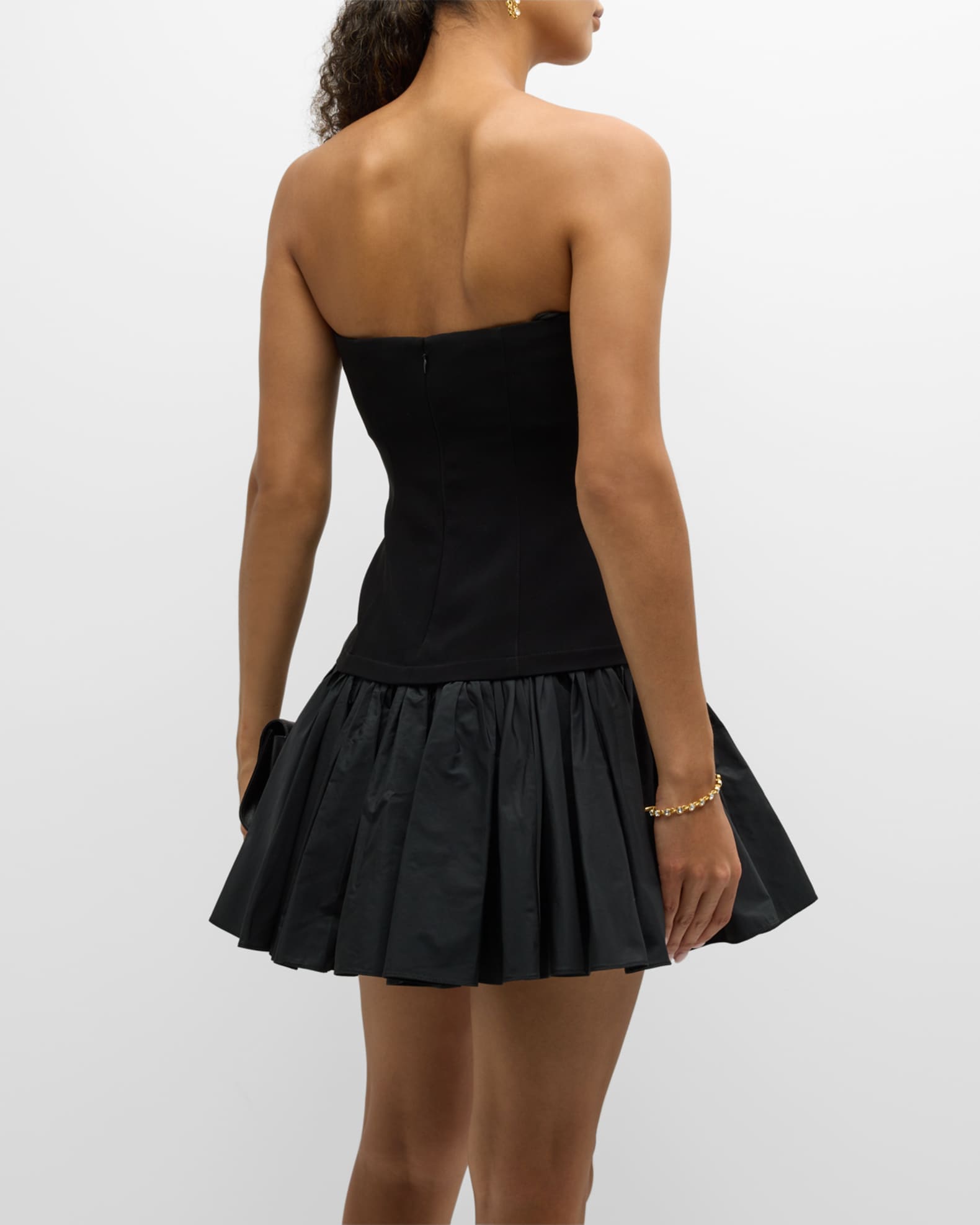 Cinq a Sept Amanda Strapless Sweetheart Fit Flare Combo Mini Dress Neiman Marcus