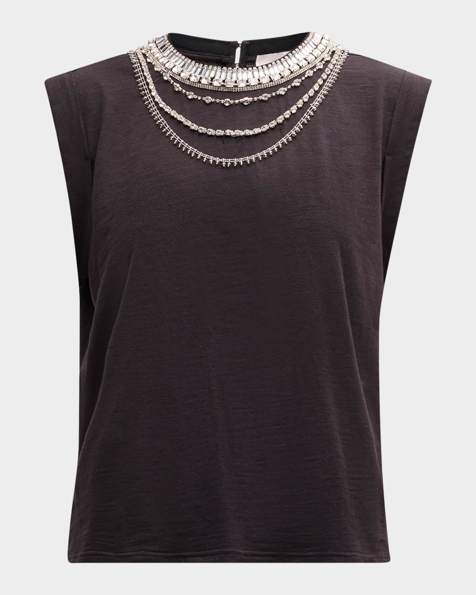 Bella Layered Necklace Cotton Tee 0