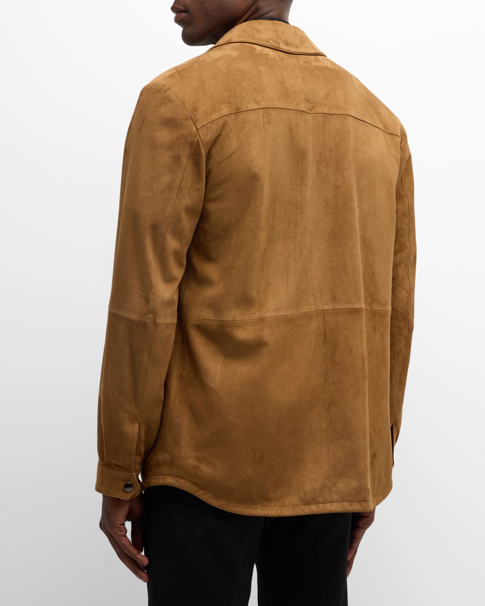 Canali Men's Suede Overshirt | Neiman Marcus