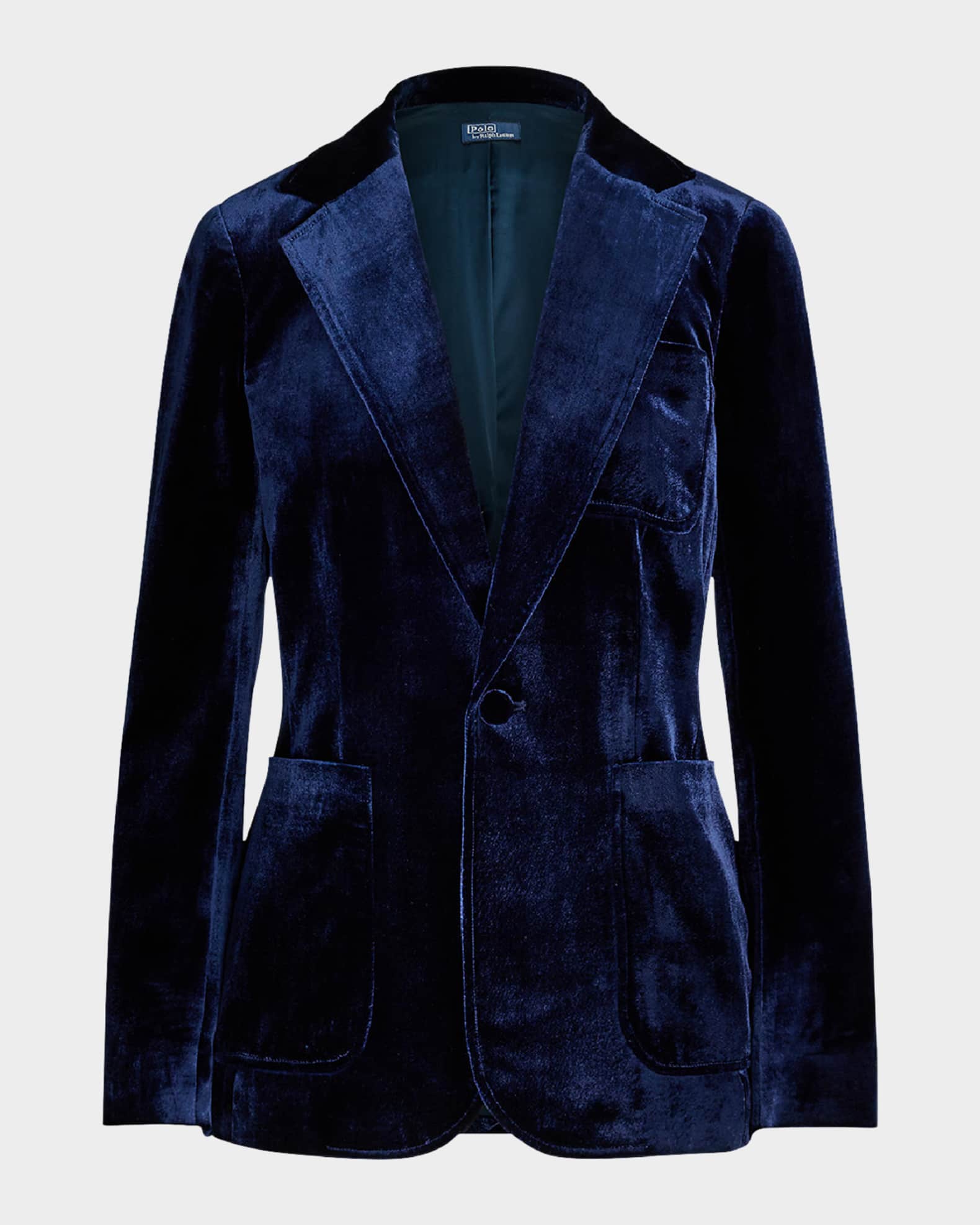 Navy velvet blazer womens discount