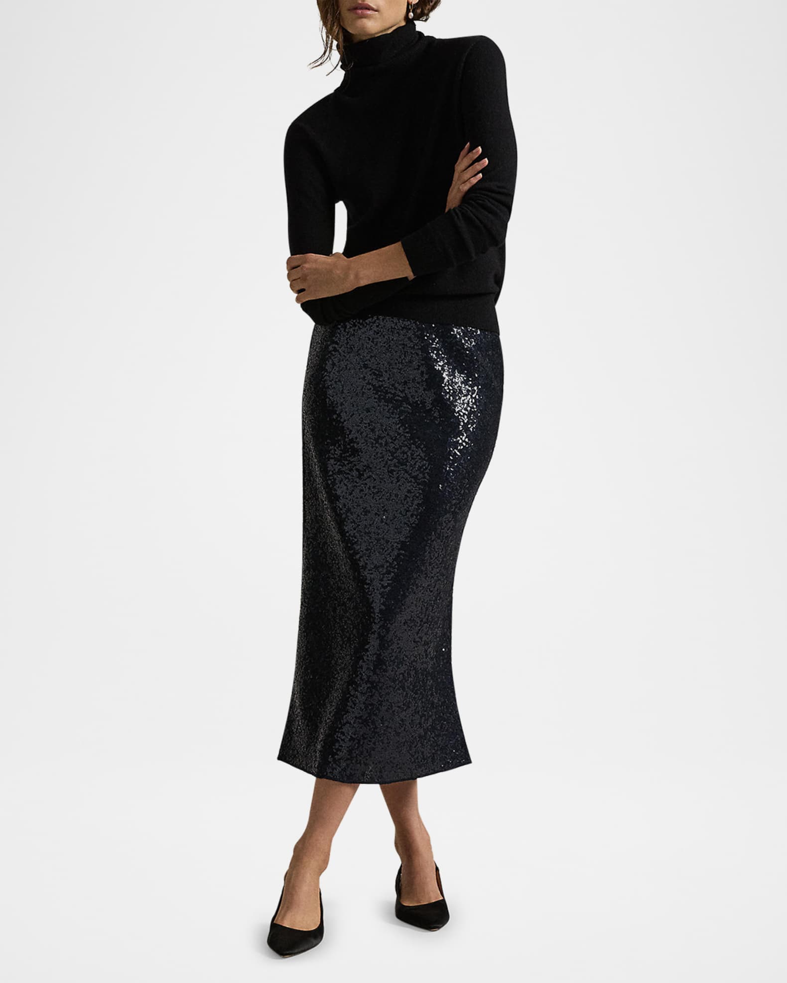 Sequin mesh midi skirt on sale
