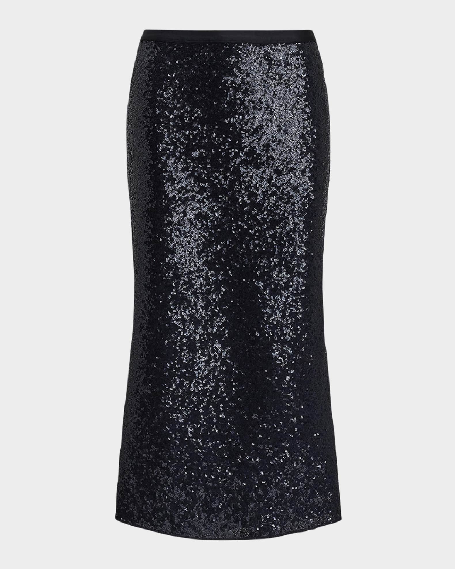 Sequin mesh midi skirt top