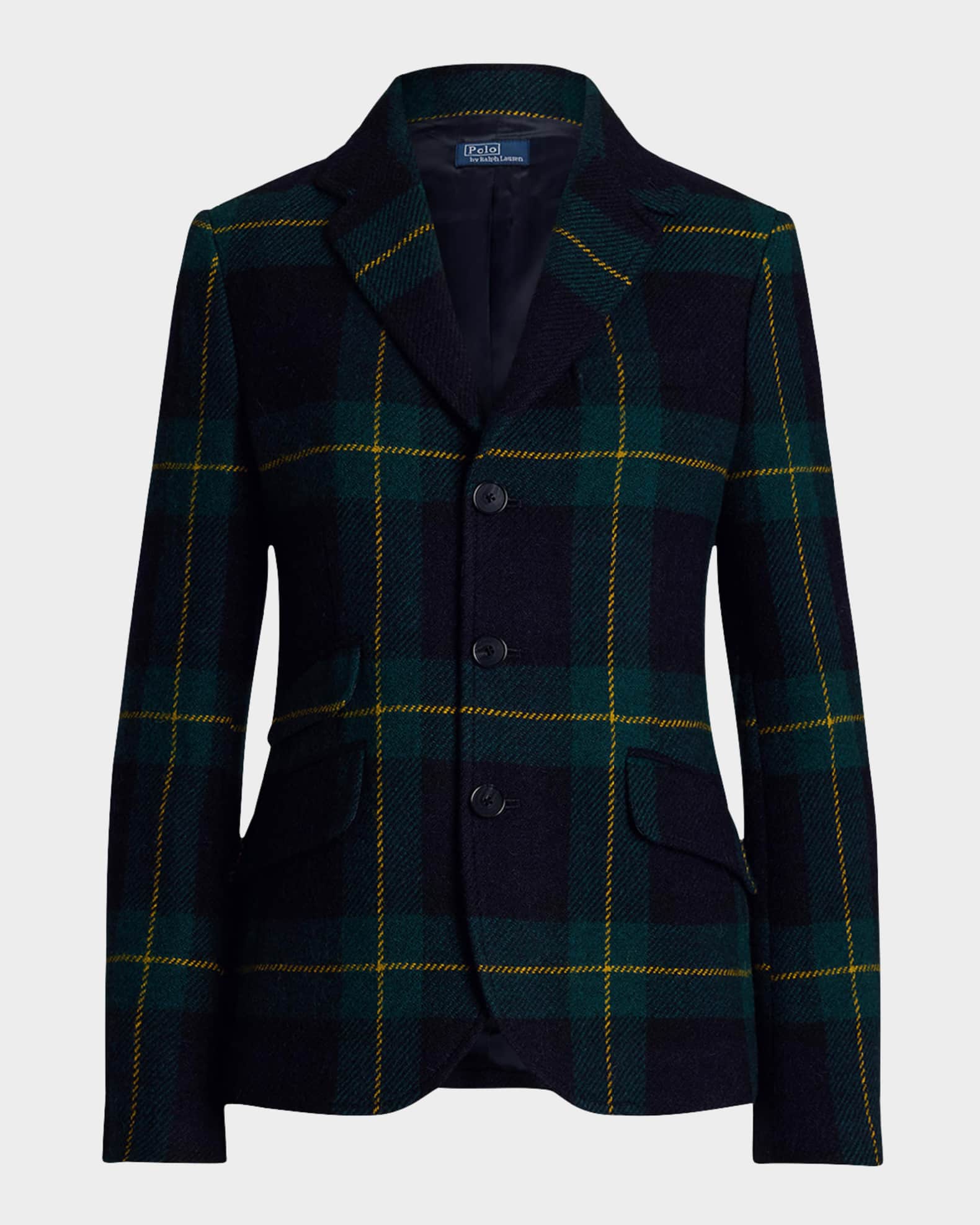 Polo Ralph Lauren Plaid Wool Twill Blazer Neiman Marcus
