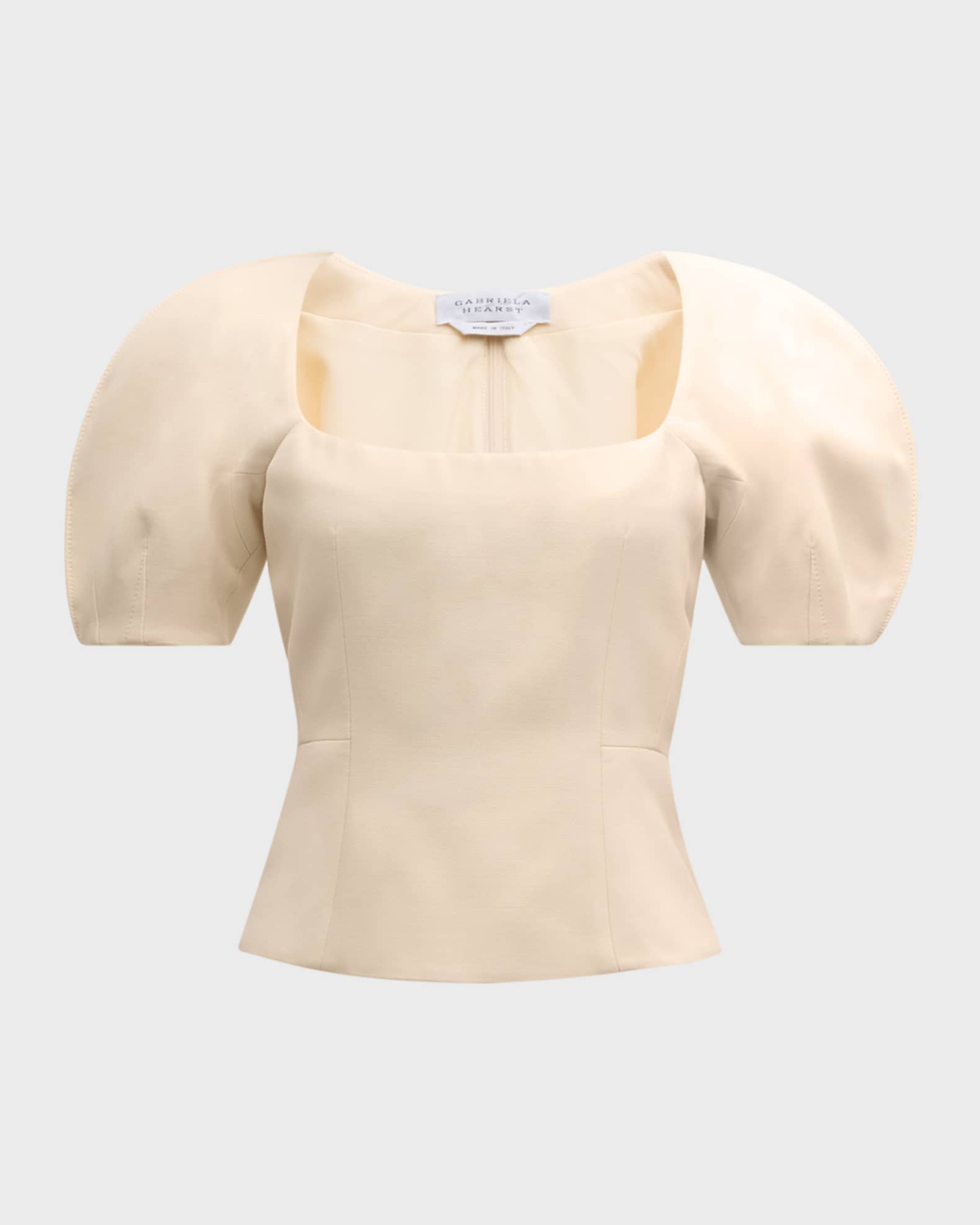 Amer Scoop-Neck Puff-Sleeve Top 0
