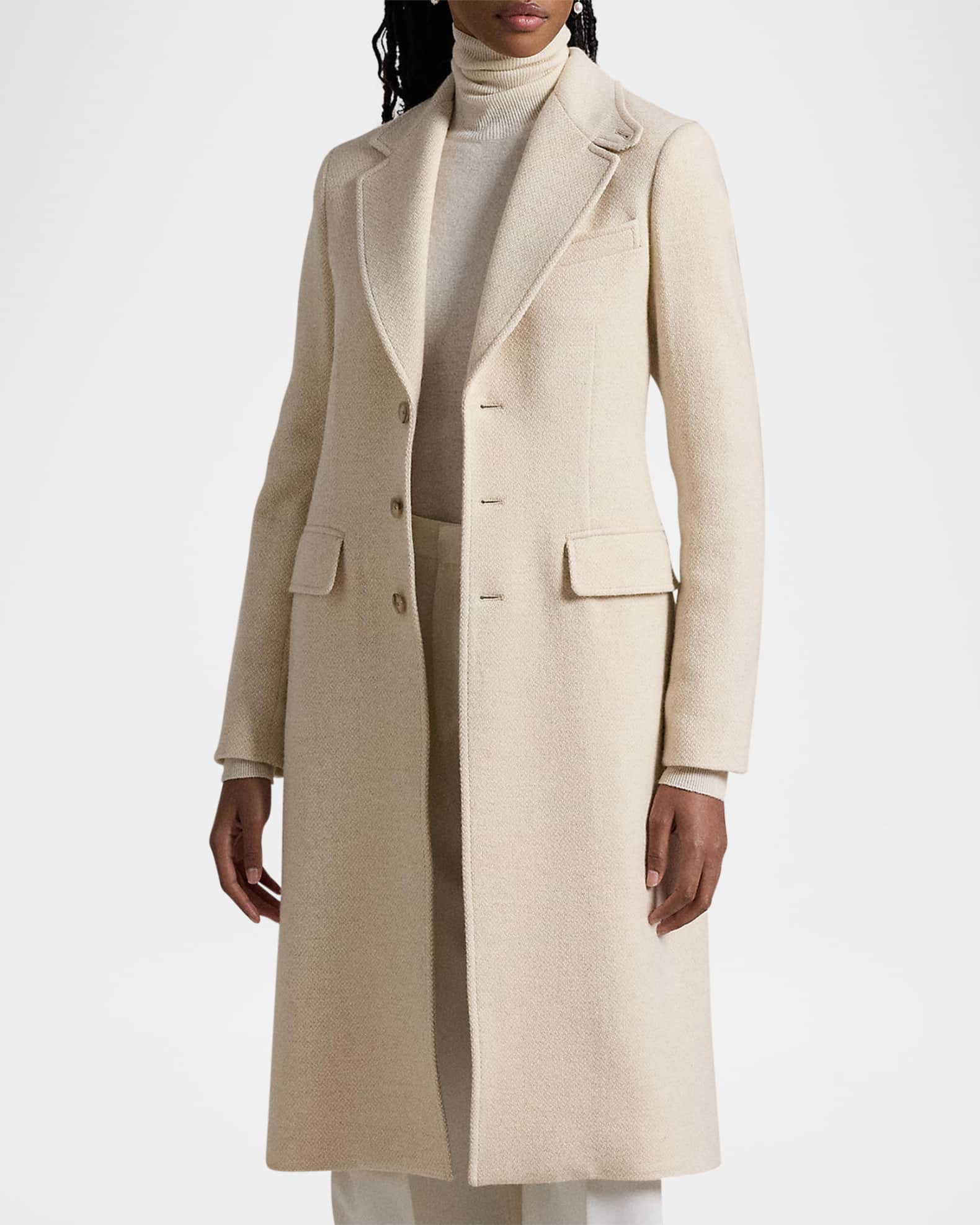 Single-Breasted Herringbone Coat