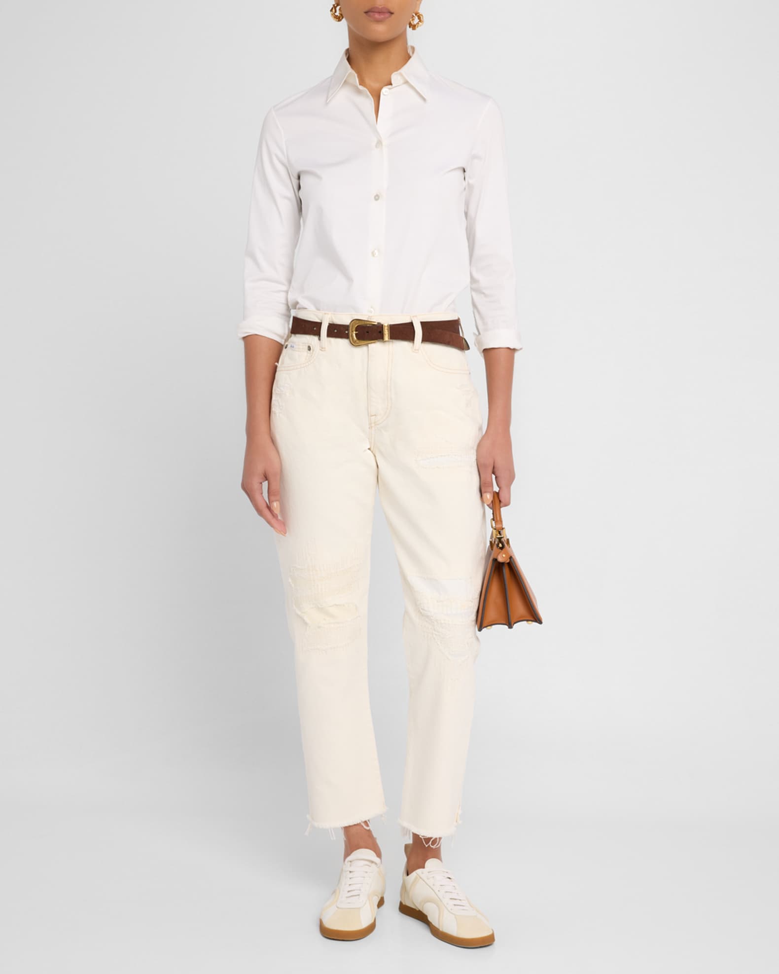 Relaxed Tapered Patchwork Jeans 1