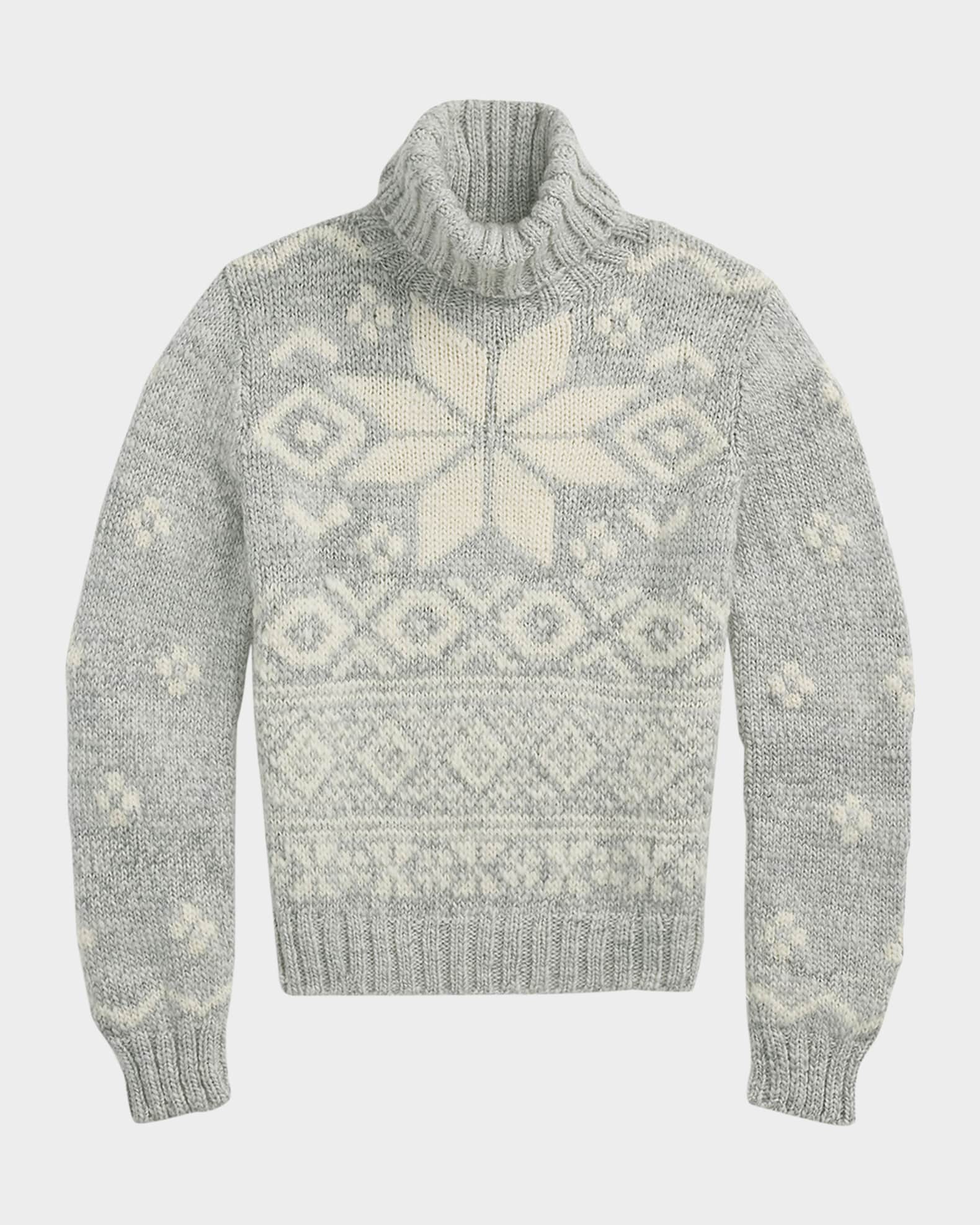 Snowflake-Motif Wool Turtleneck 0