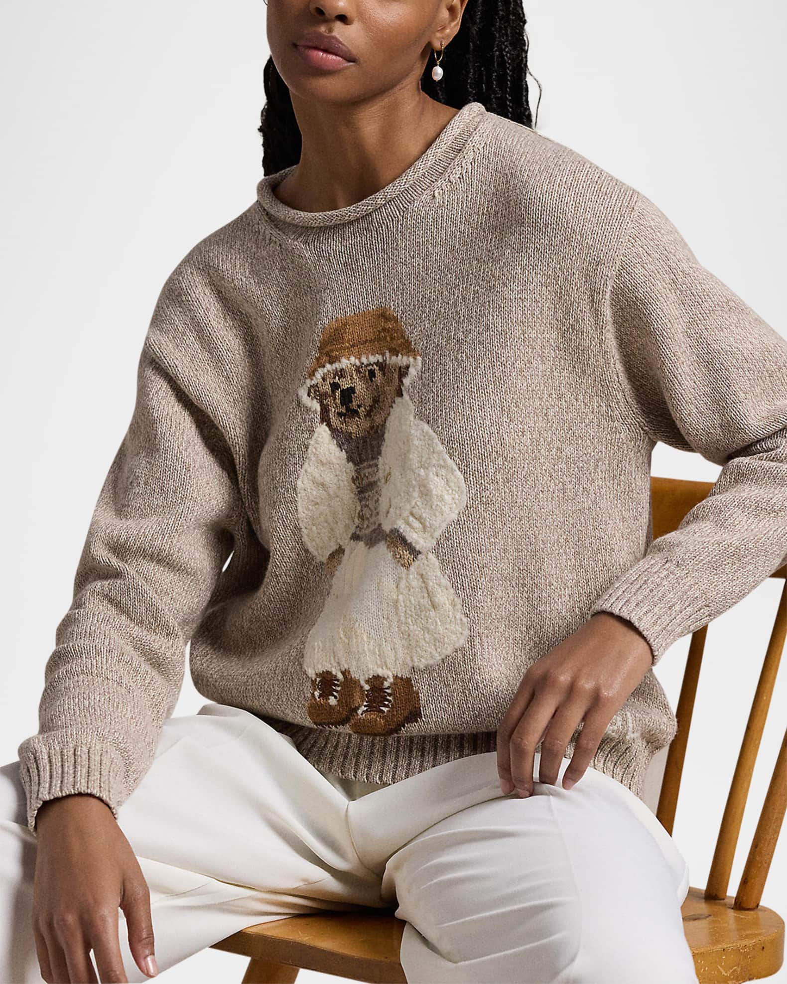 Polo Ralph Lauren Polo Bear Cotton Roll Neck Sweater Neiman Marcus
