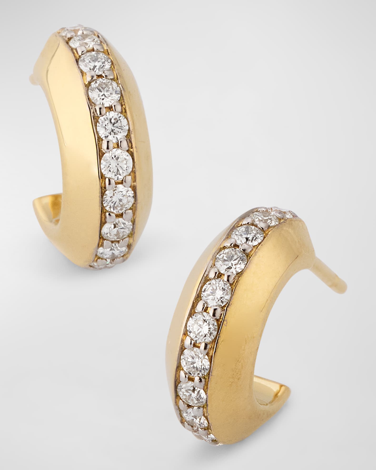 Walters Faith Grant 18K Yellow Gold Diamond Knife Edge Huggie