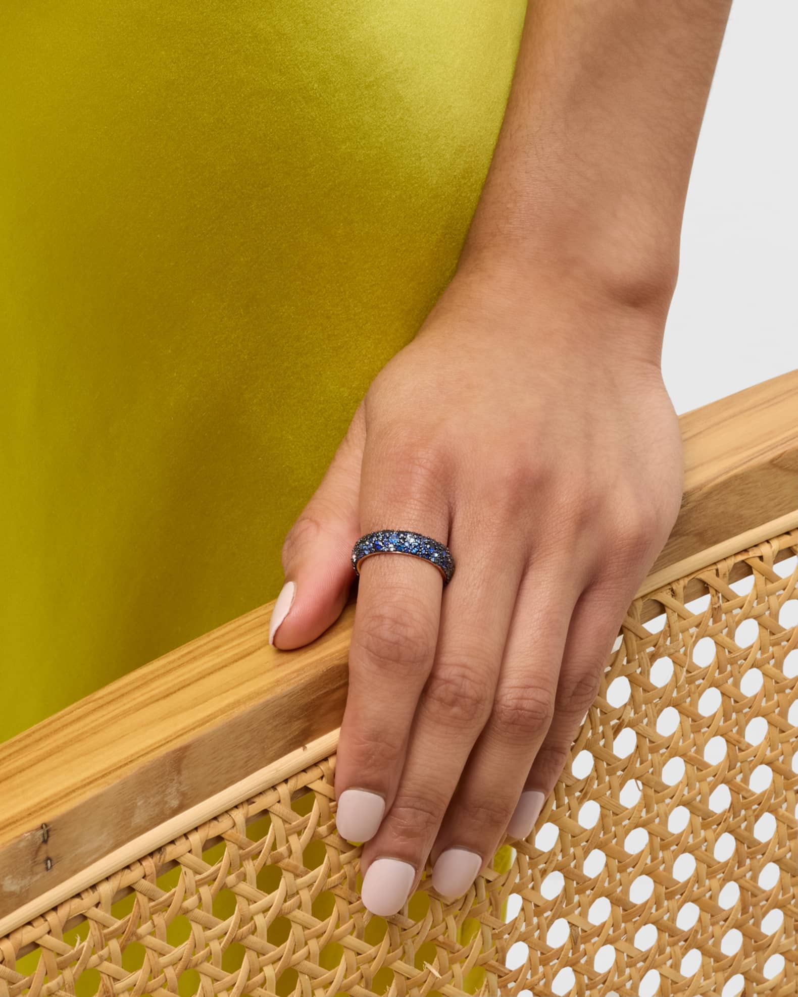 OC x WF 18K Rose Gold Blue Sapphire 5.5mm Band Ring 1