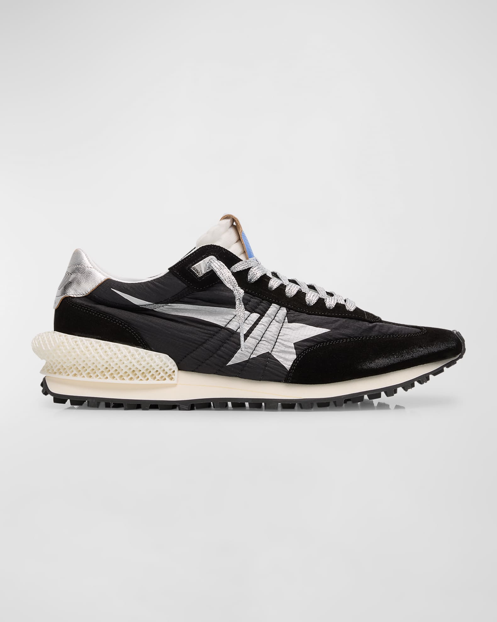 Men's Marathon Nylon and Suede Runner Sneakers 0