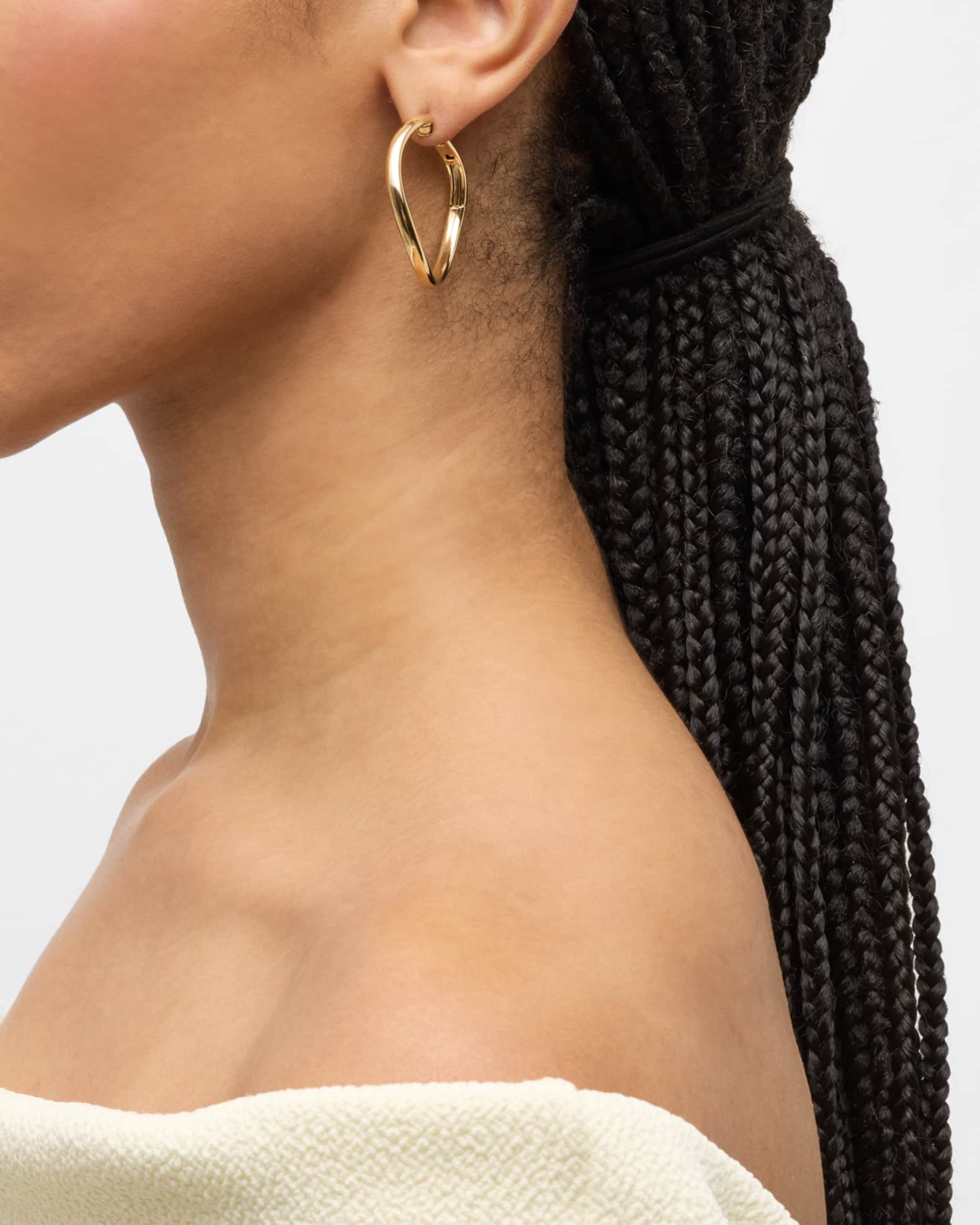 Julian 18K Yellow Gold Curved Hoop Earrings 1