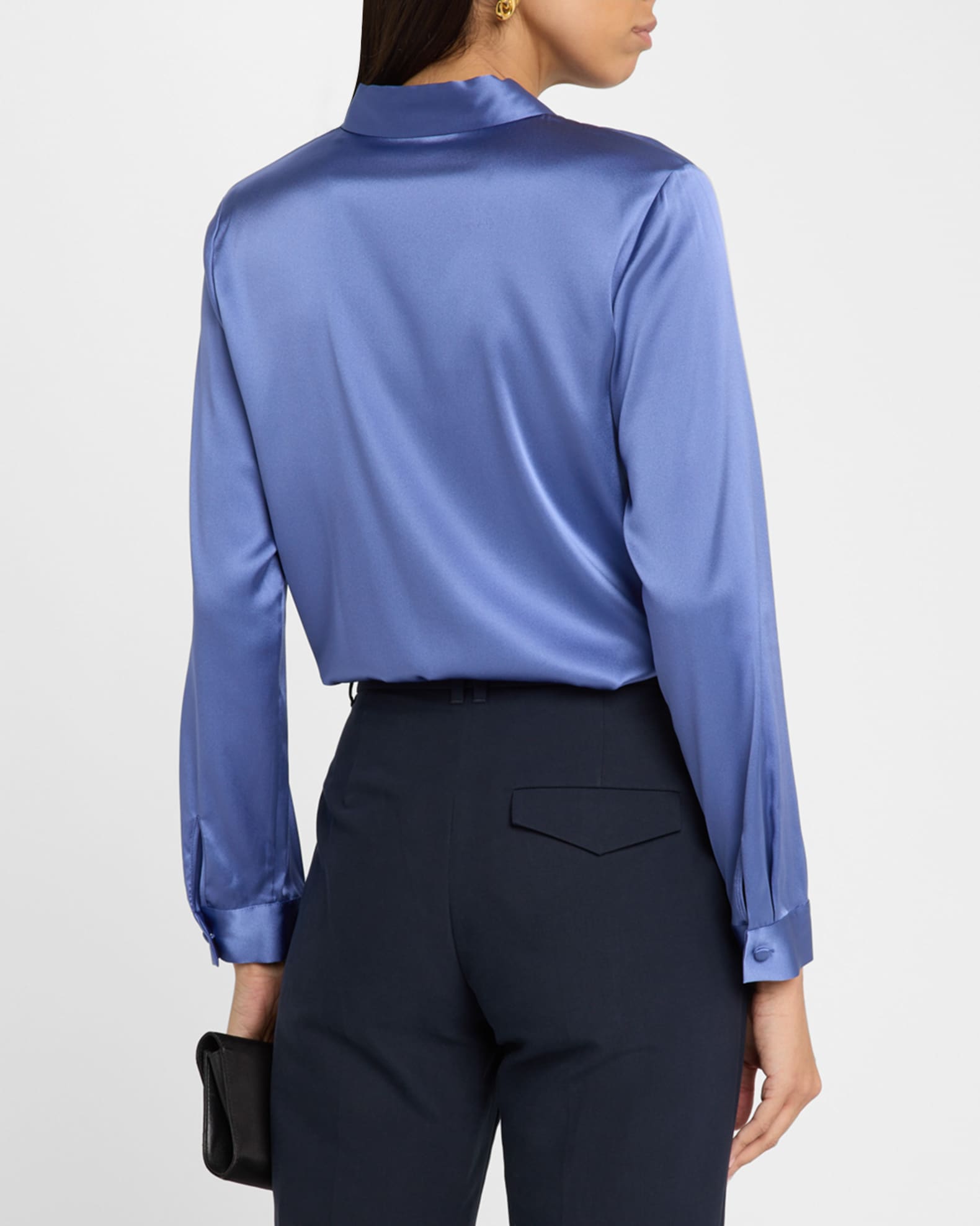 Emporio Armani ButtonDown Shiny Silk Blouse Neiman Marcus