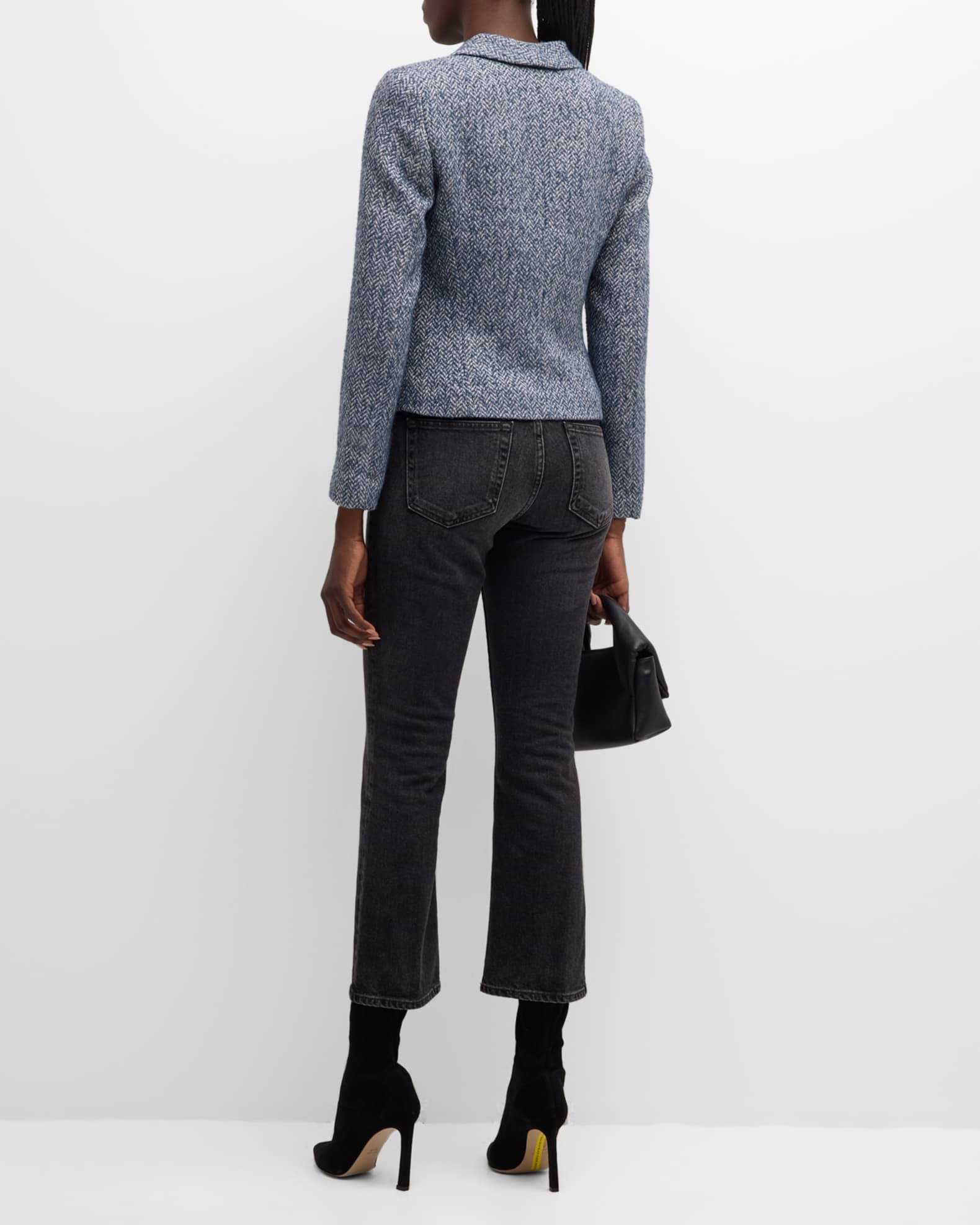 Emporio Armani Single-Button Chevron Tweed Blazer | Neiman