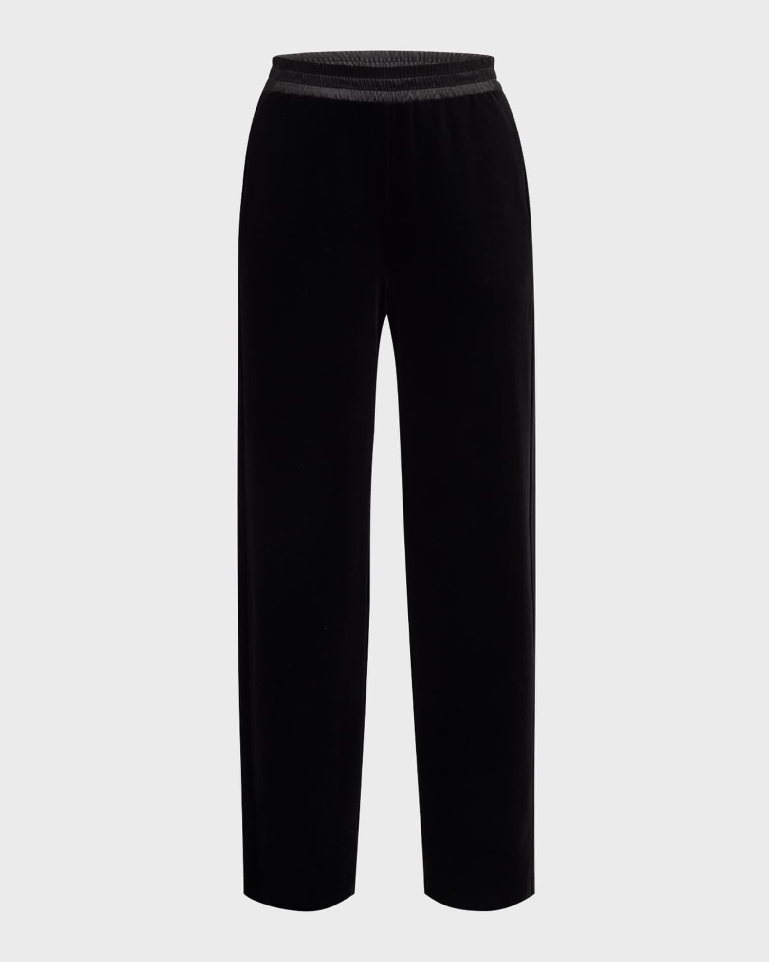 Straight-Leg Stretch Chenille Trousers 0