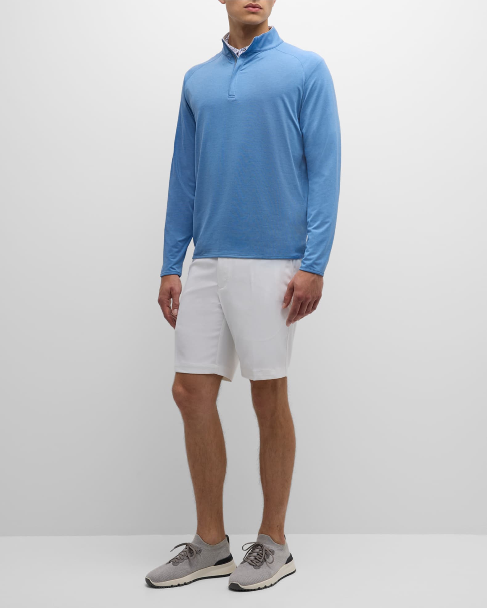 Peter Millar Men's Featherweight Performance Quarter-Zip Pullover Sweater - Bluebird