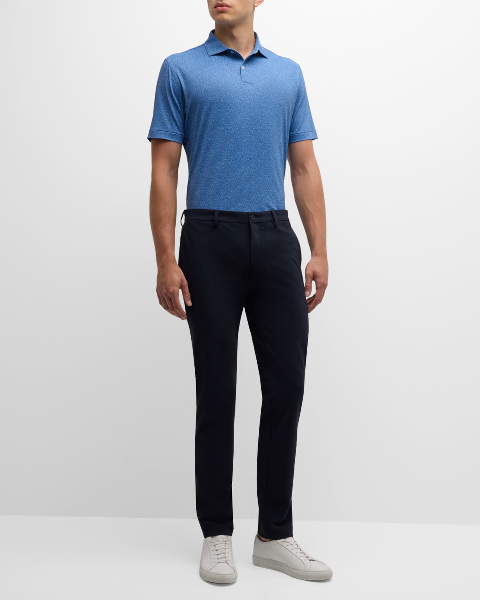 Peter Millar Men s Radio Star Performance Jersey Polo Color Brook Blue Size XXL