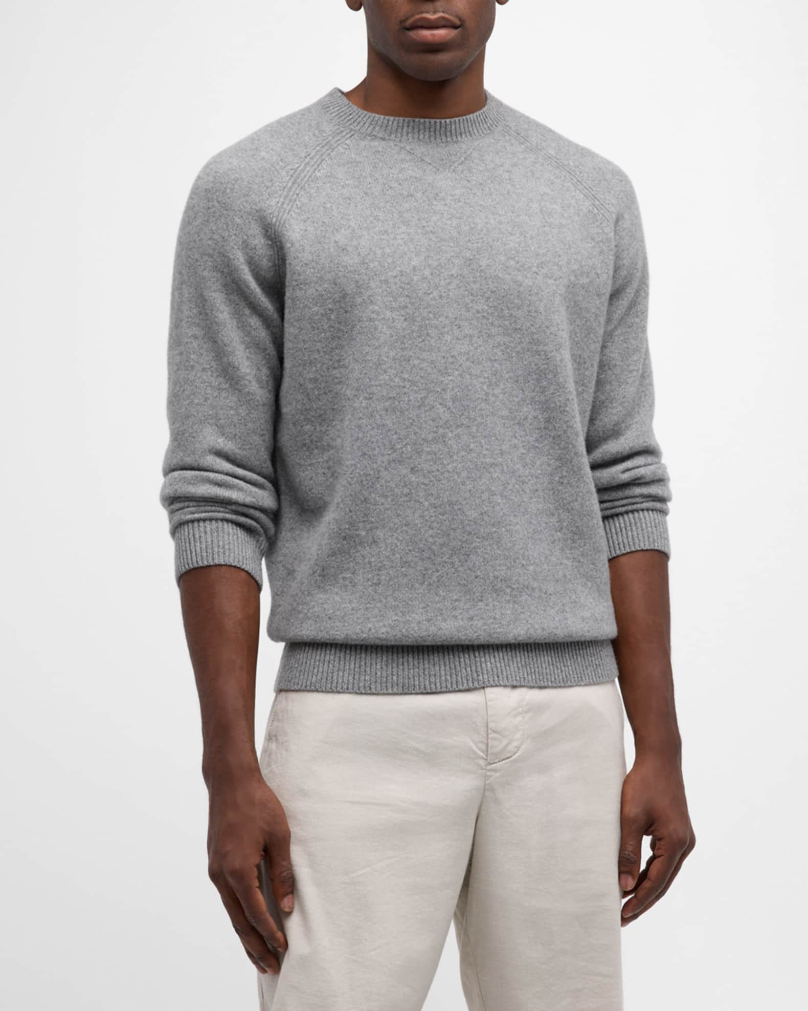 Peter Millar Men s Briard Brushed Crewneck Sweater Color Gale Grey Size L