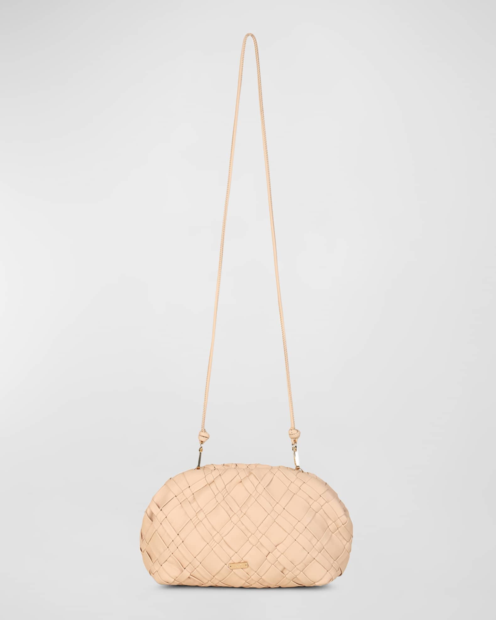 Aya Frame Woven Leather Clutch Bag 1