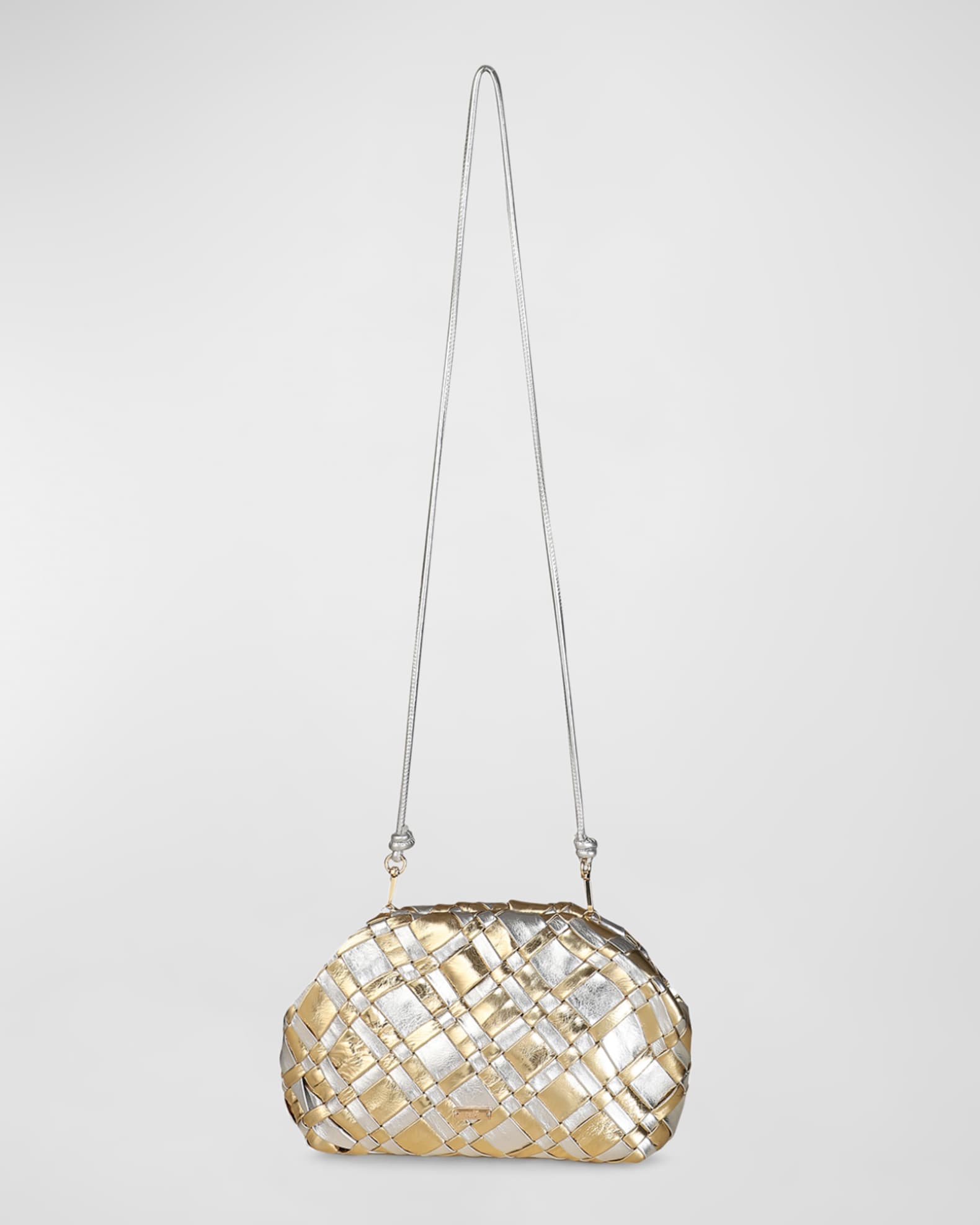 Aya Frame Metallic Leather Clutch Bag 1