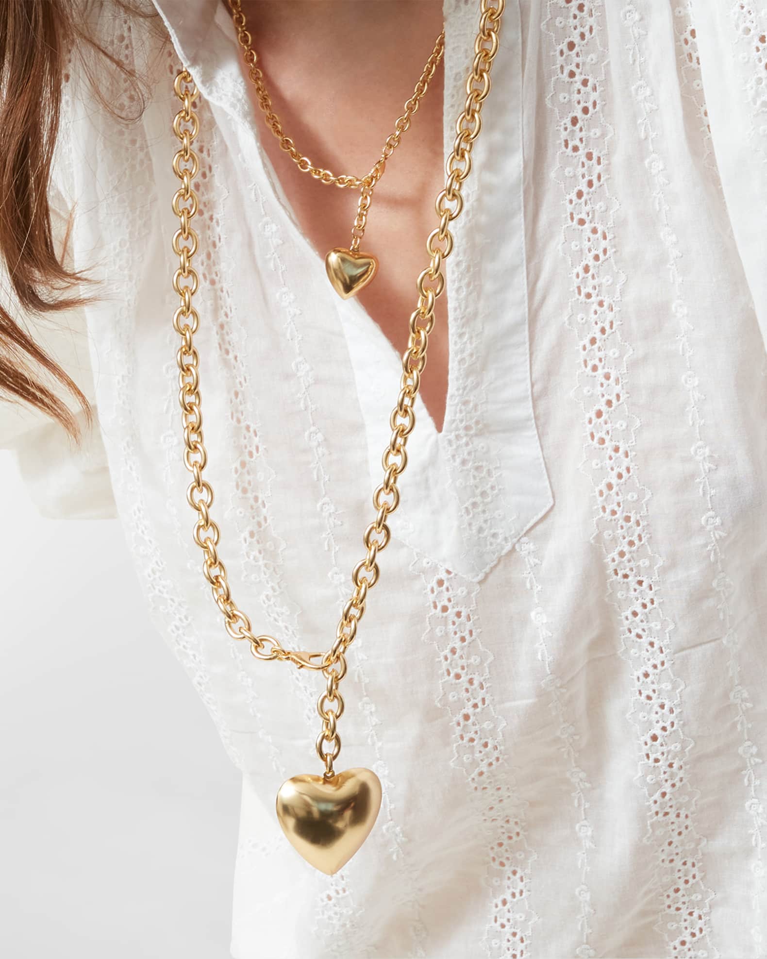 Long heart necklace sales
