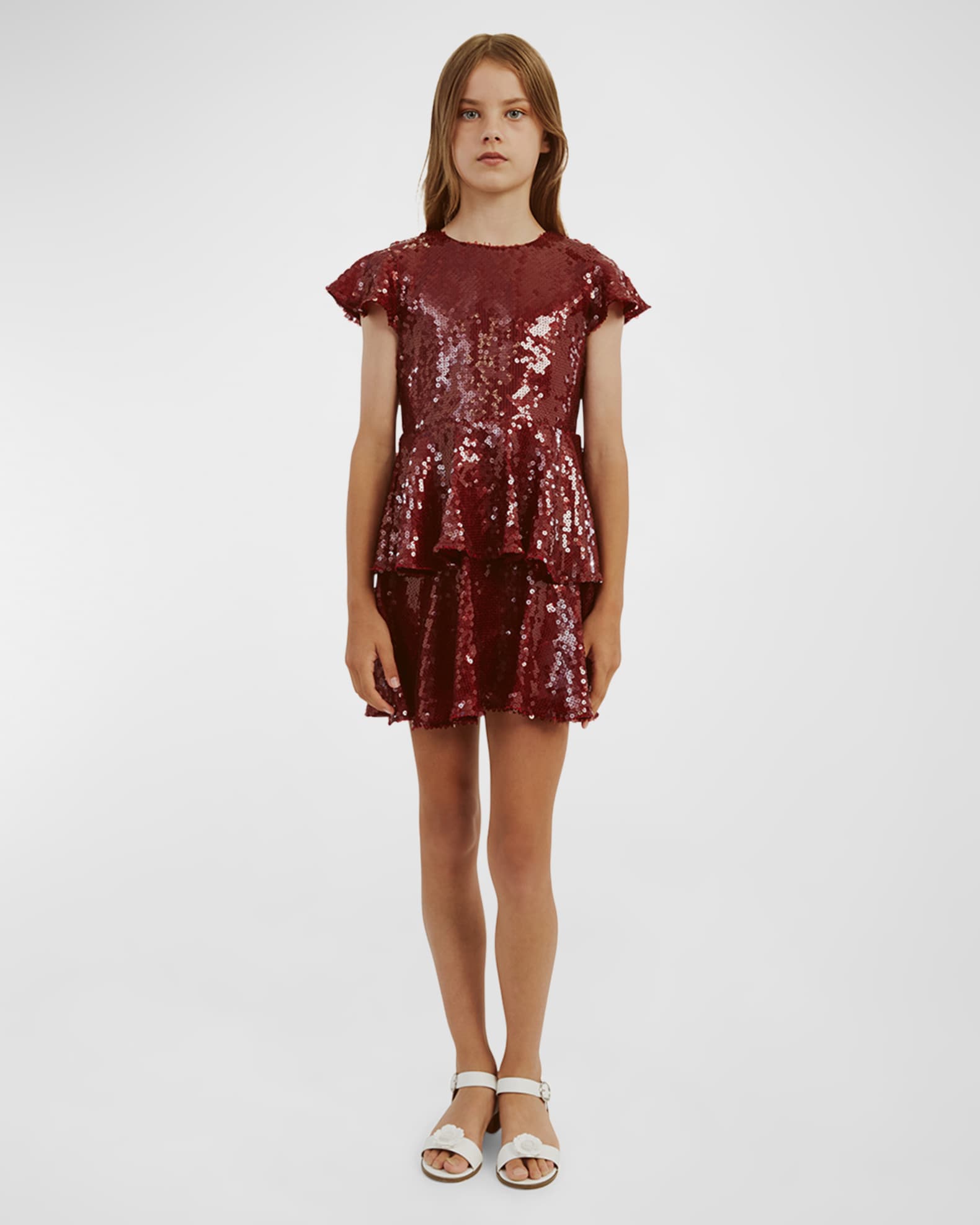Girl's Mindie Tiered Sequin Dress, Size 4-14 0