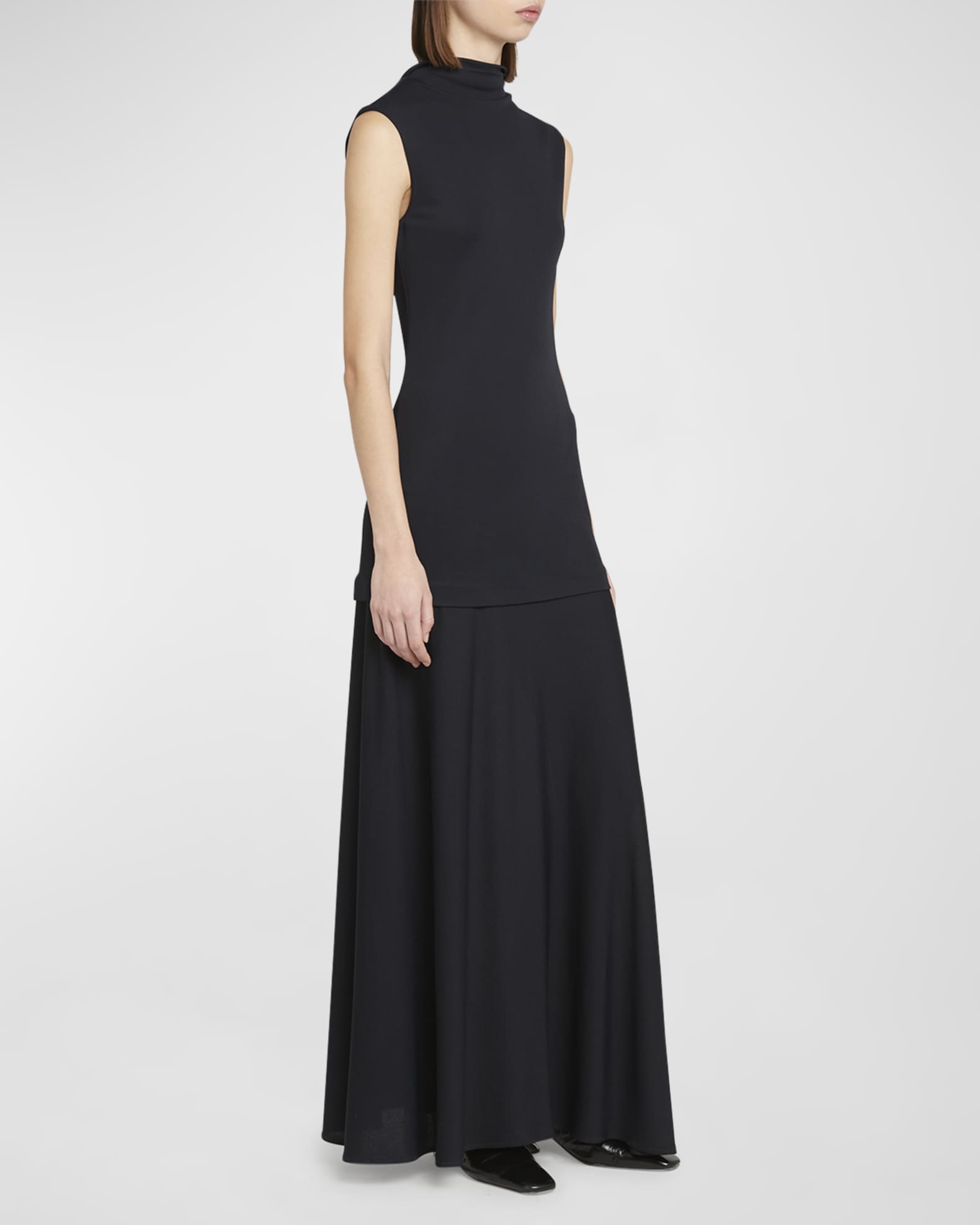 Jil Sander Layered Maxi Dress Black