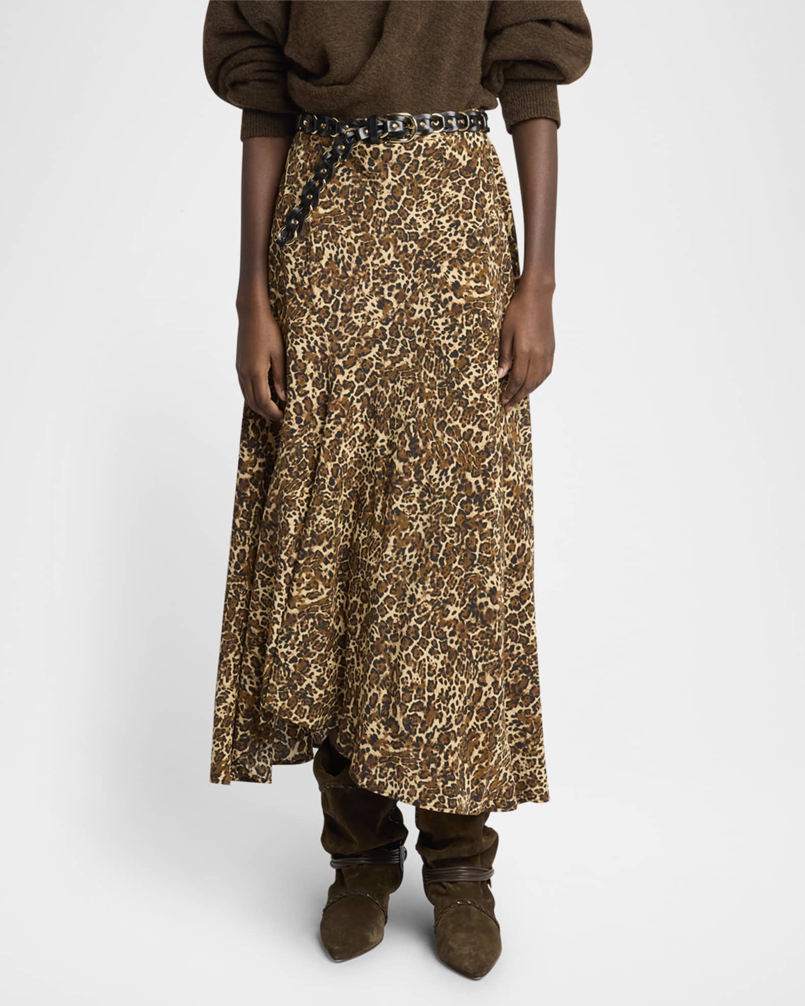 Silk cheetah skirt top