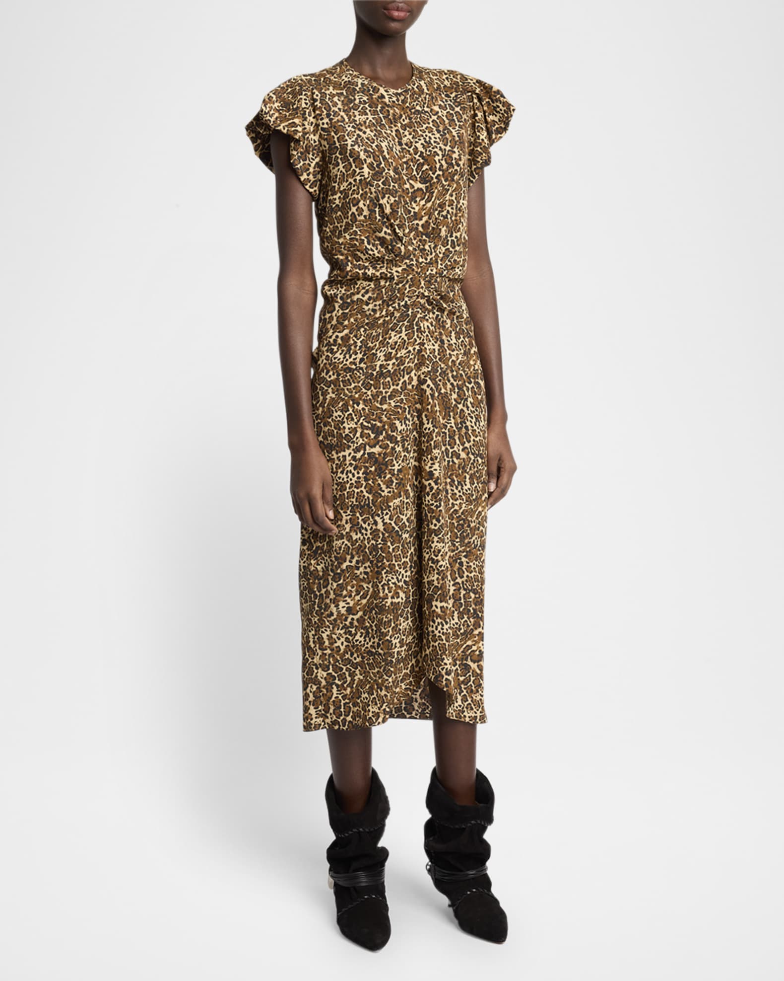 Silk cheetah print dress hot sale
